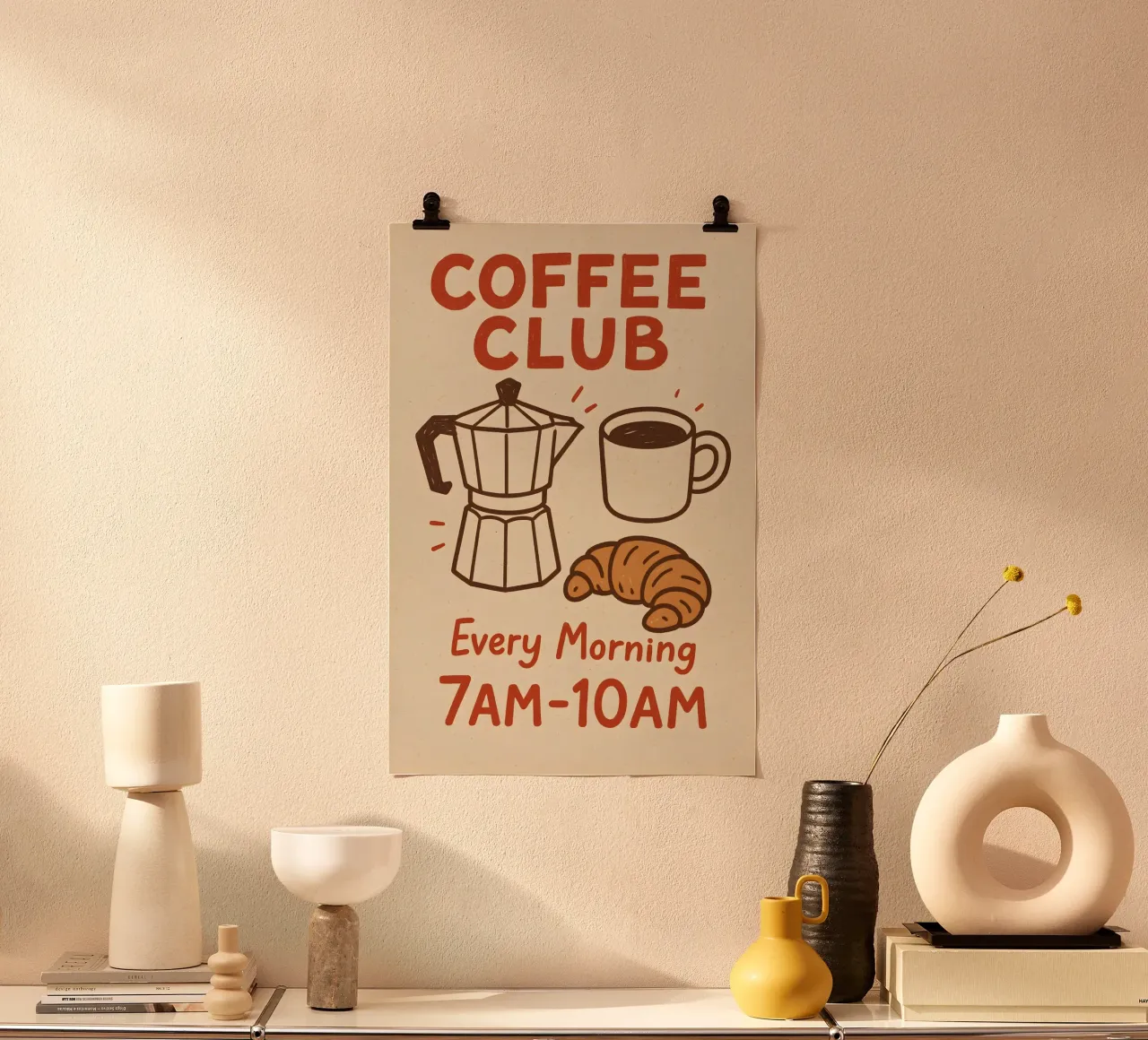 The Coffee Club poster con telaio in plastica da Wall of Whispers