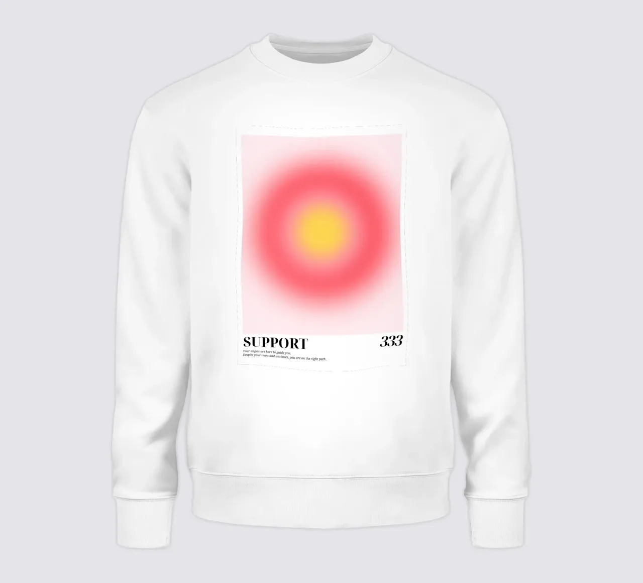 "Support 333" Engelen Aura Kleurverloop Kunstdruk sweatshirt van homdeco