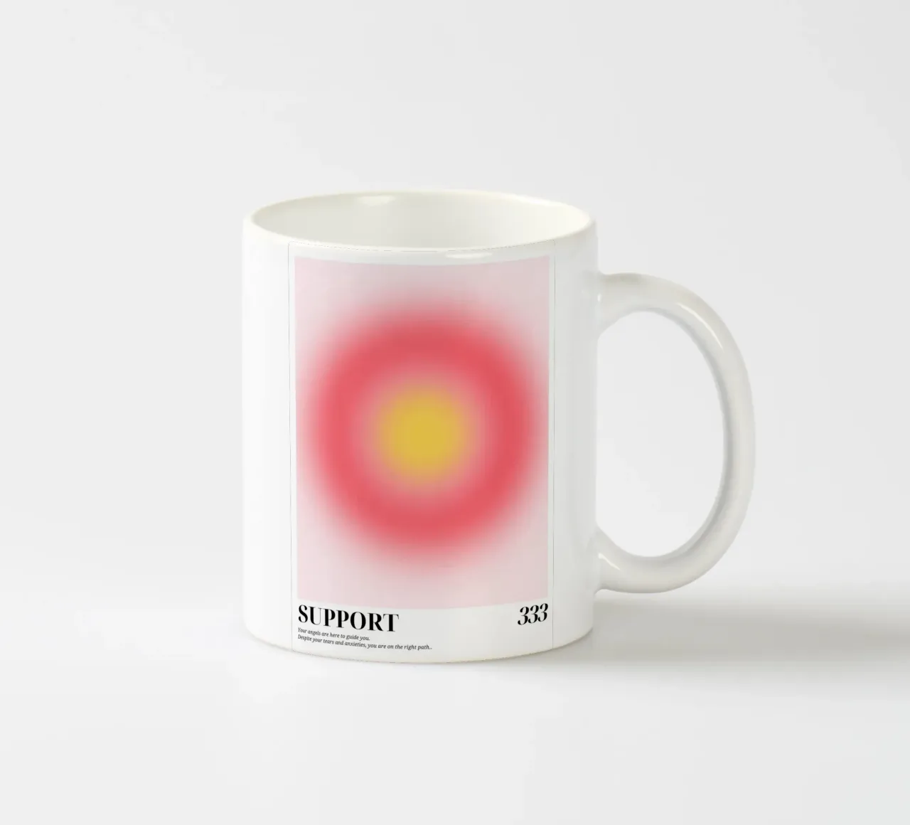 "Support 333" Engelen Aura Kleurverloop Kunstdruk keramische mok van homdeco