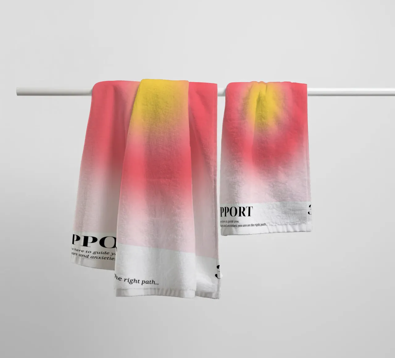 "Support 333" Engelen Aura Kleurverloop Kunstdruk badhanddoek van homdeco