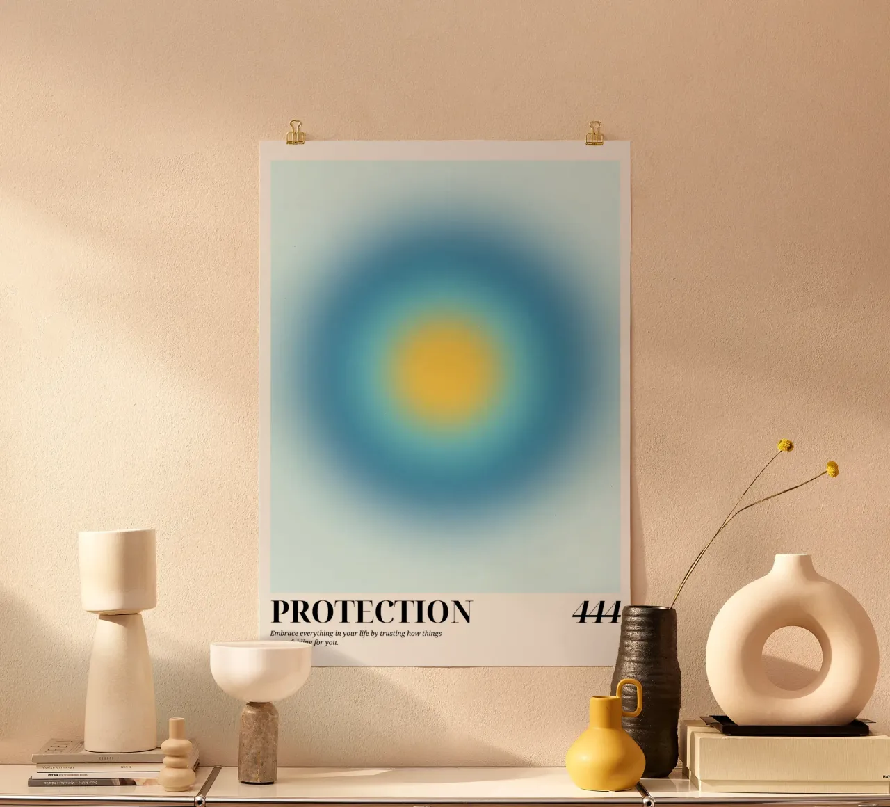 "Protezione 444" Angelo Numero Aura Gradiente Arte carta hahnemühle da homdeco