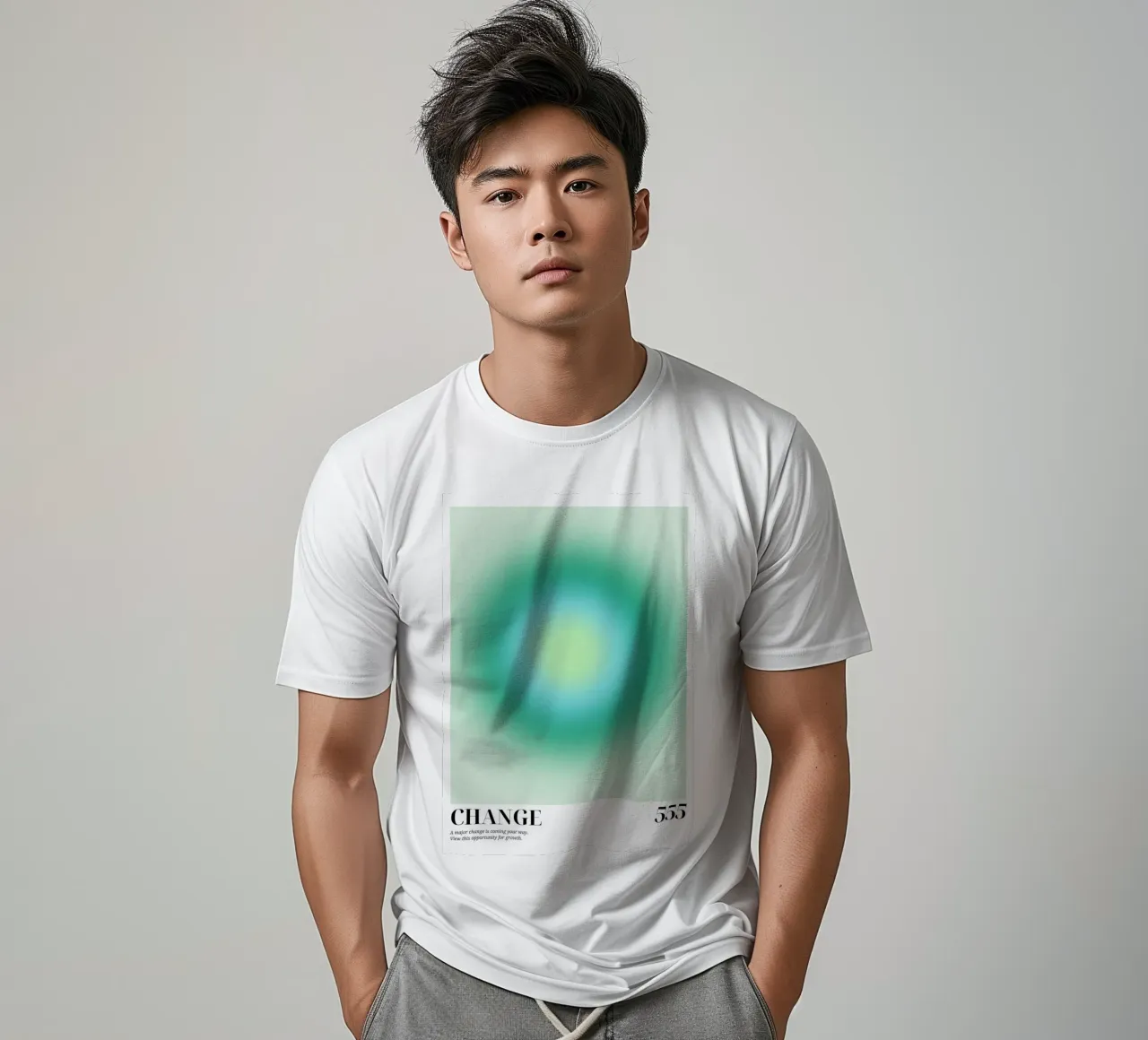"Cambiamento 555" Angelo Numero Aura Gradiente Arte t-shirt da homdeco