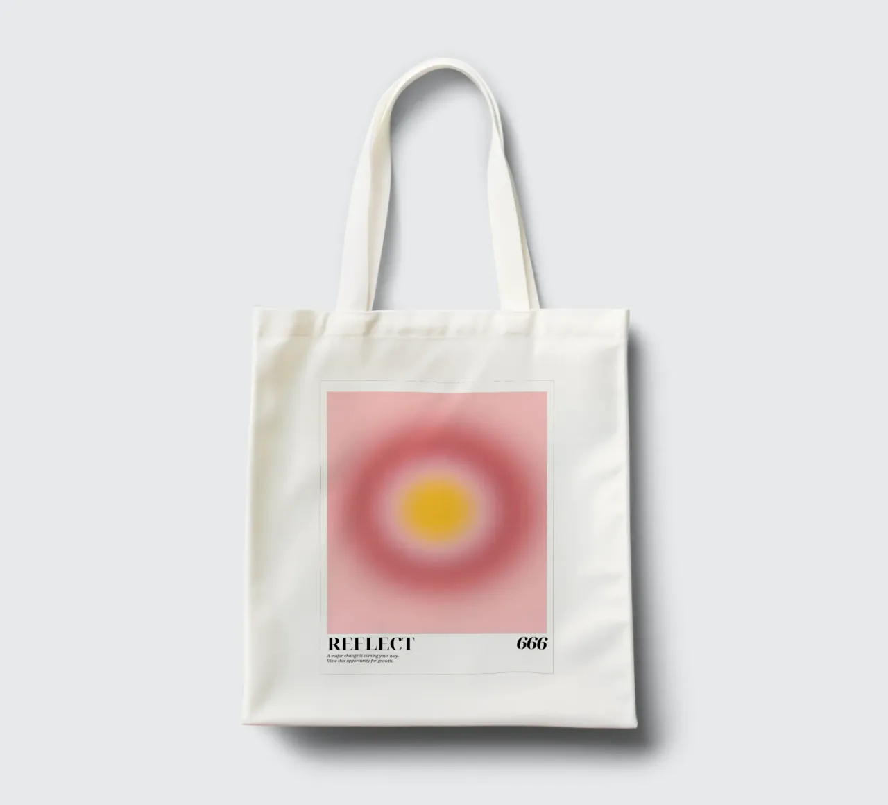 "Rifletti 666" Angelo Numero Aura Gradiente Arte borsa in juta da homdeco