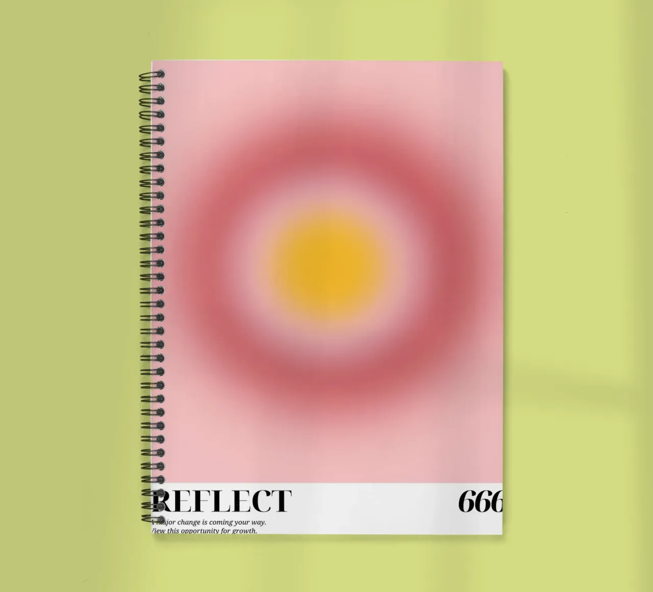 "Reflect 666" Angel Number Aura Gradient Art spiral notebook by homdeco