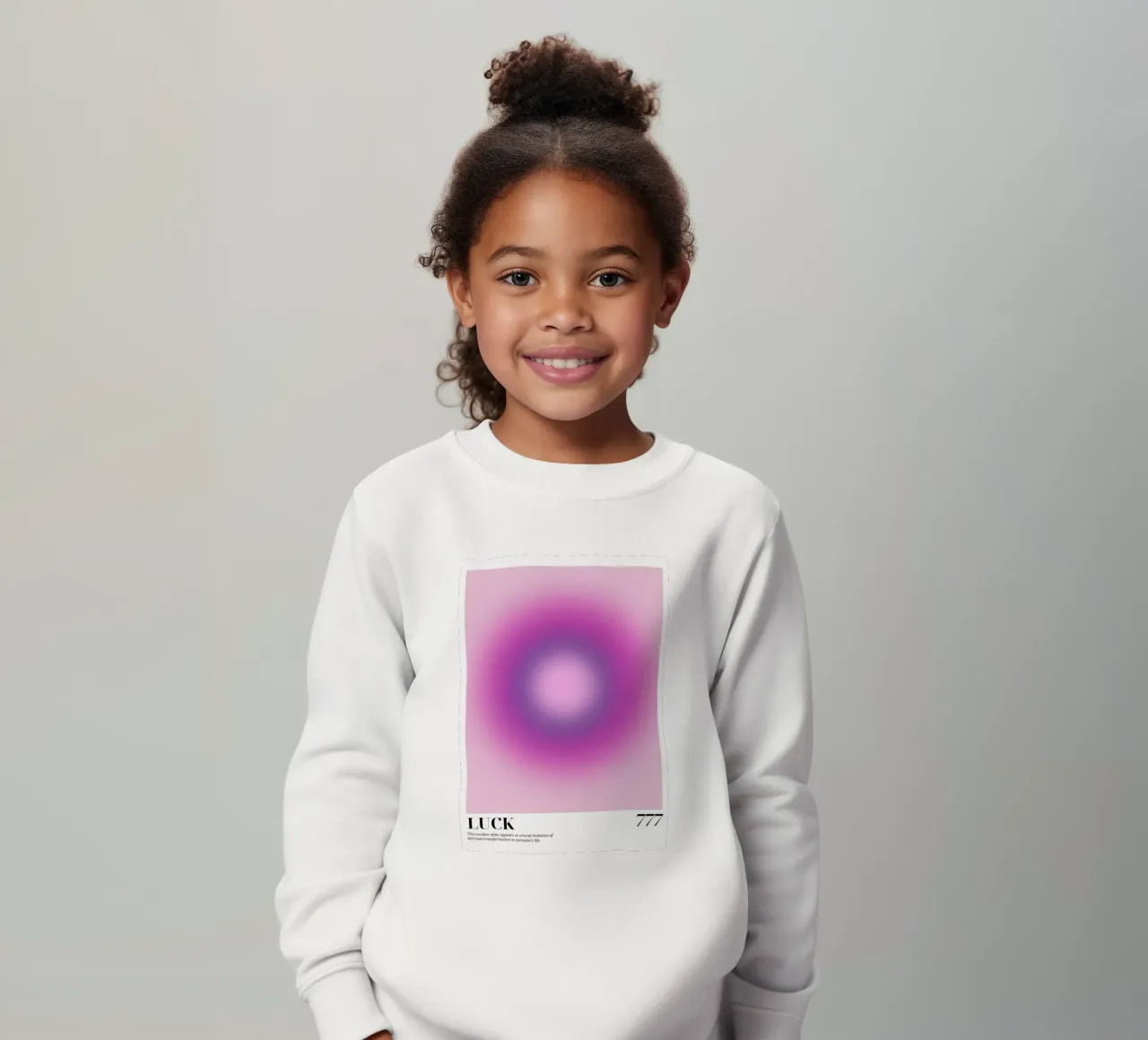 "Fortuna 777" Angelo Numero Aura Gradiente Arte felpa bambino da homdeco
