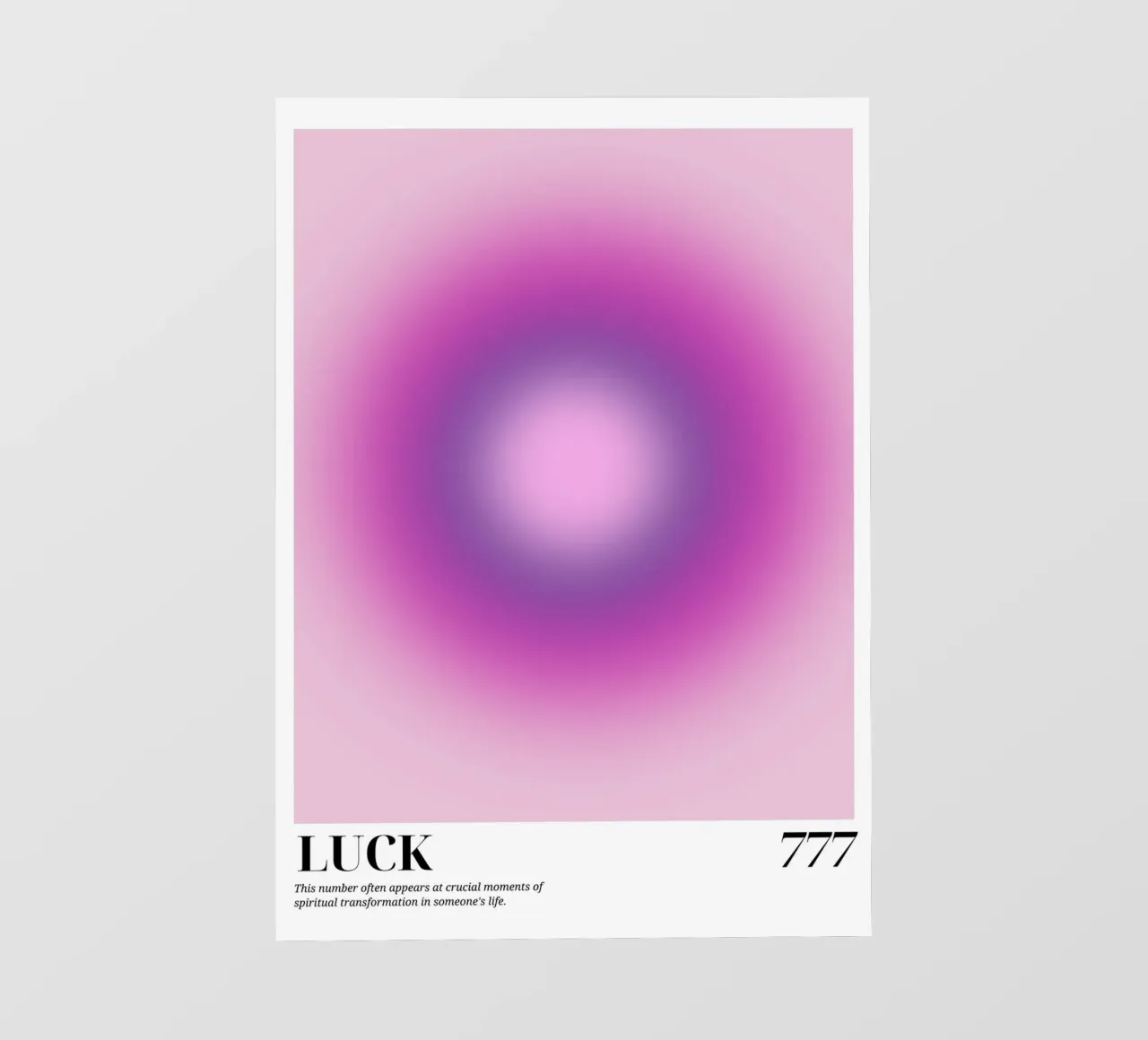 "Fortuna 777" Angelo Numero Aura Gradiente Arte pellicola backlit da homdeco