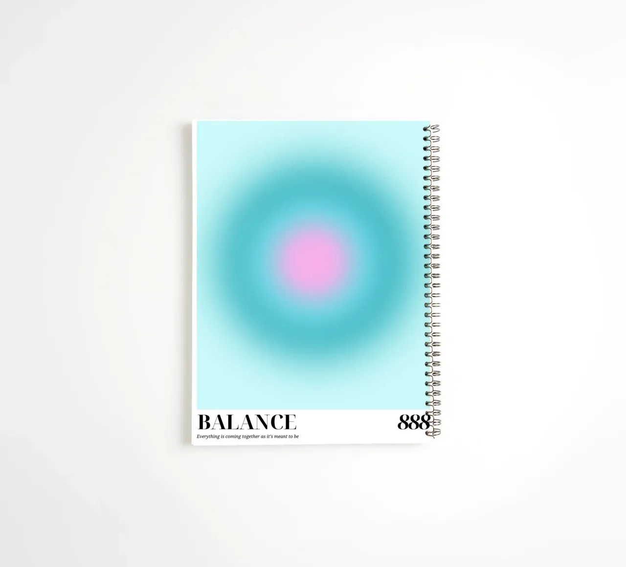 "Balance 888" Angel Number Aura Gradient Art spiral notebook by homdeco