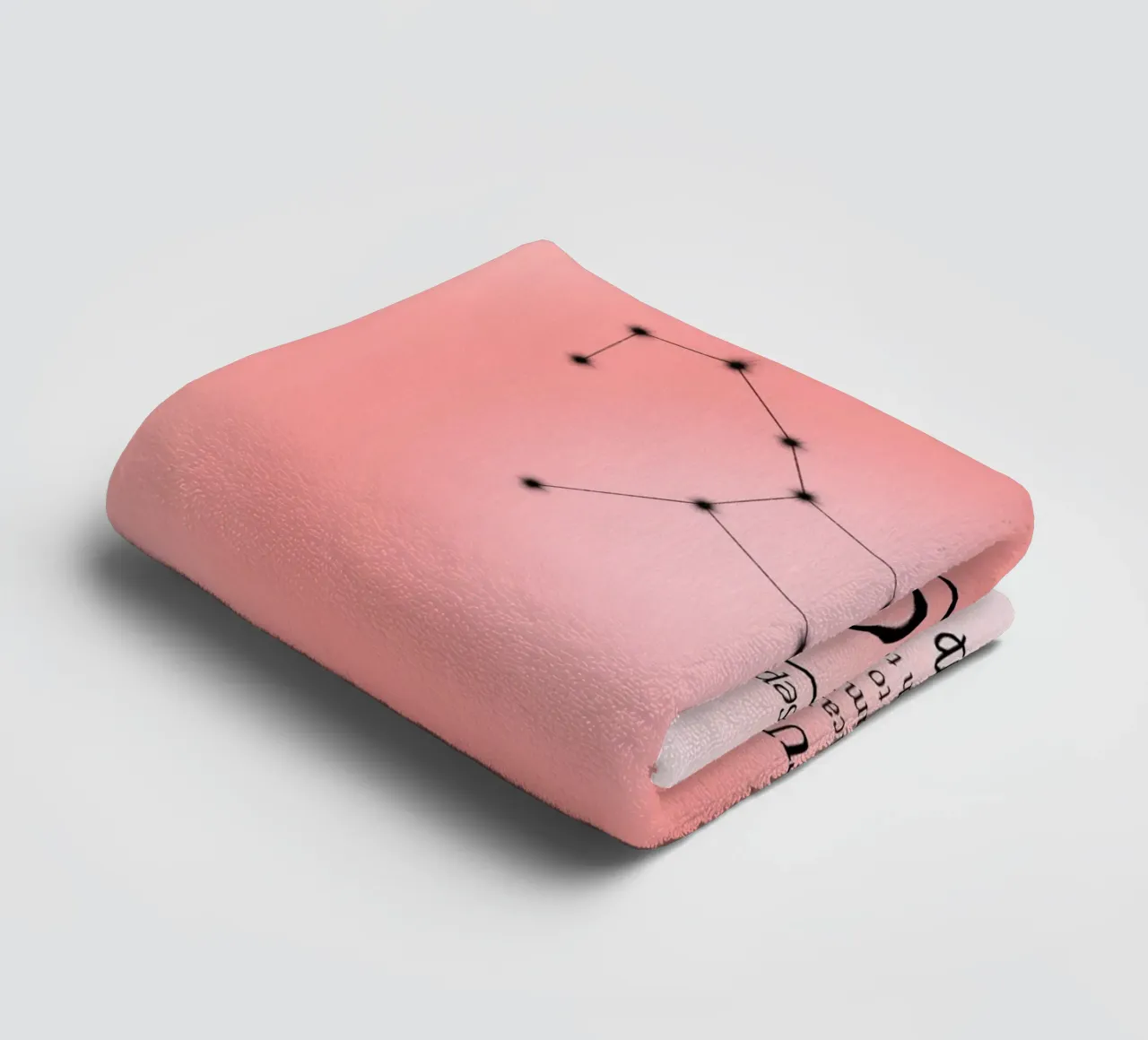 Virgo Zodiac Constellation Pink Aura Art Print towel by homdeco