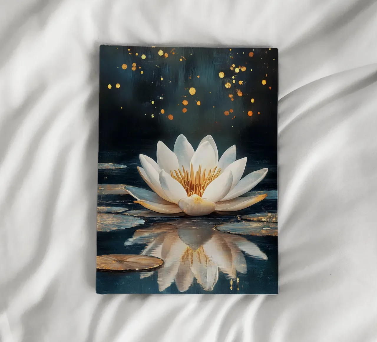 Water lily in the starry rain notebook by Art-Nouveau-Dsg