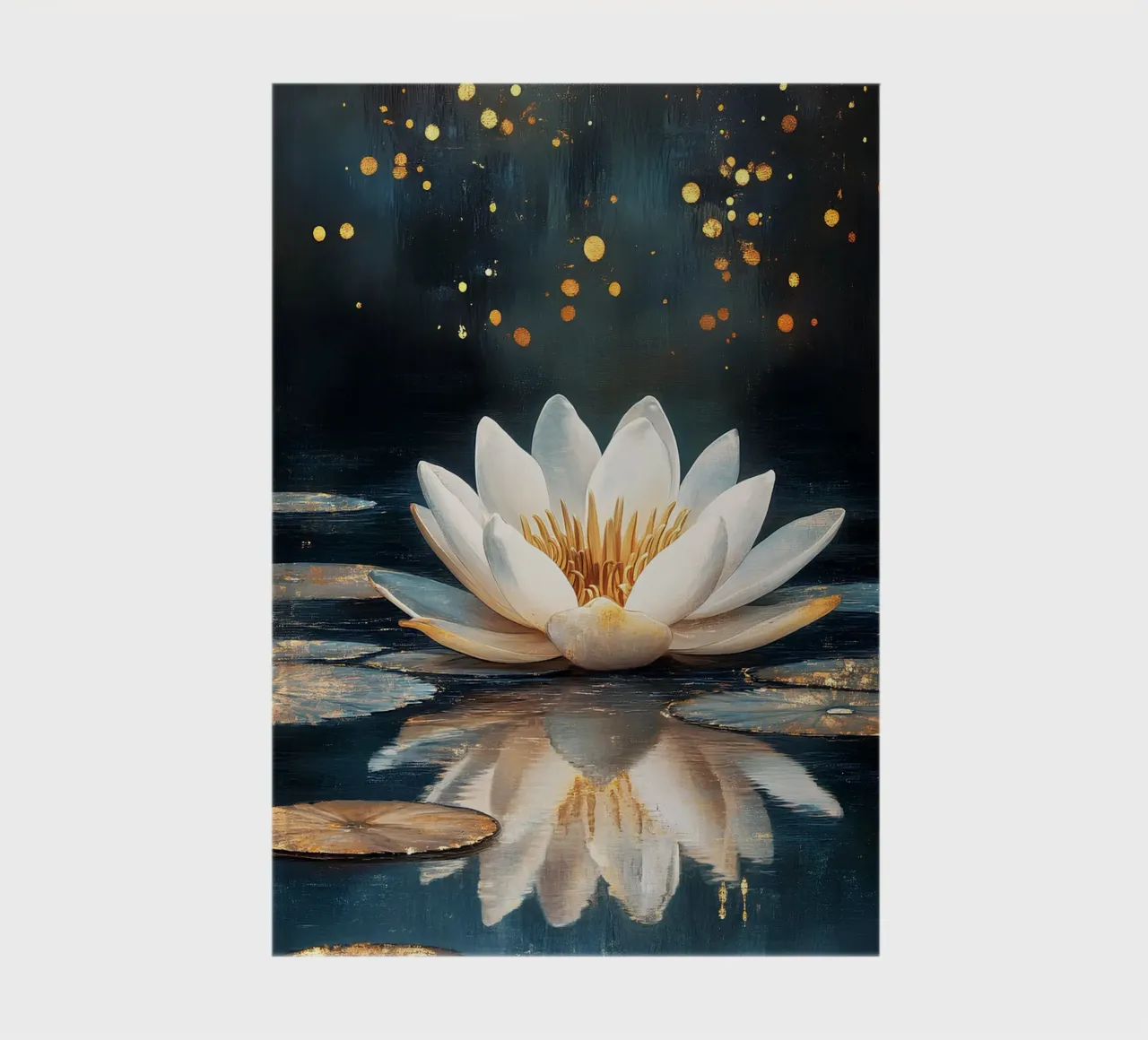 Water lily in the starry rain notebook by Art-Nouveau-Dsg