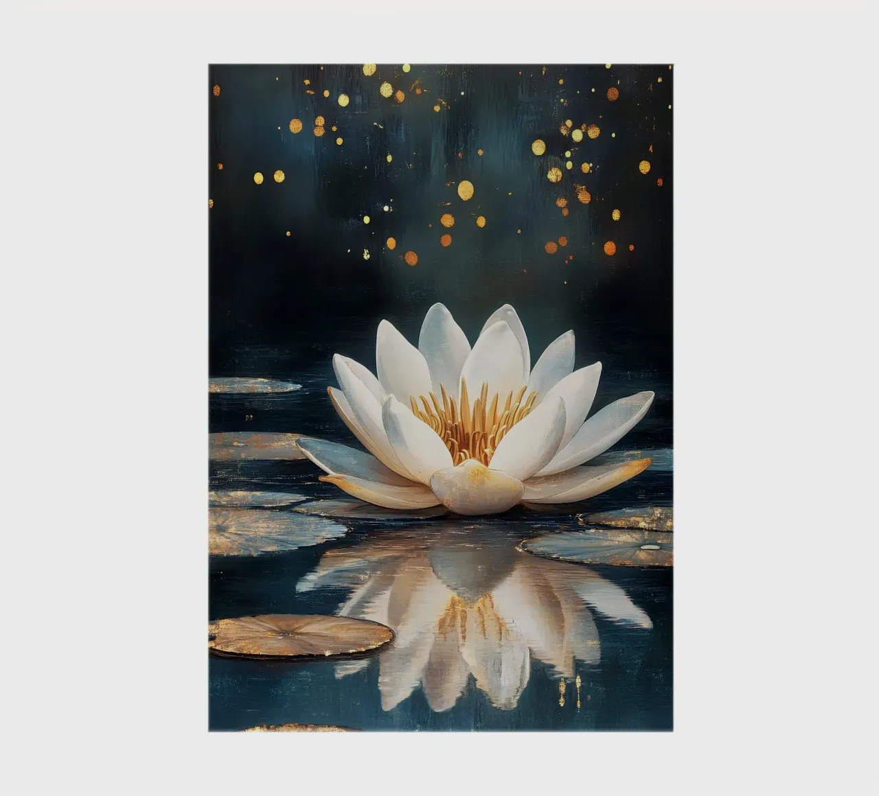 Water lily in the starry rain notebook by Art-Nouveau-Dsg