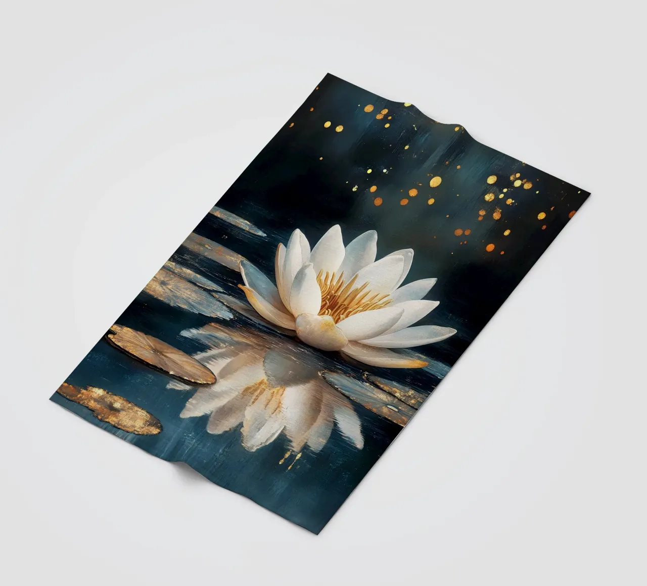 Ninfea sotto la pioggia stellata coperta in pile da Art-Nouveau-Dsg