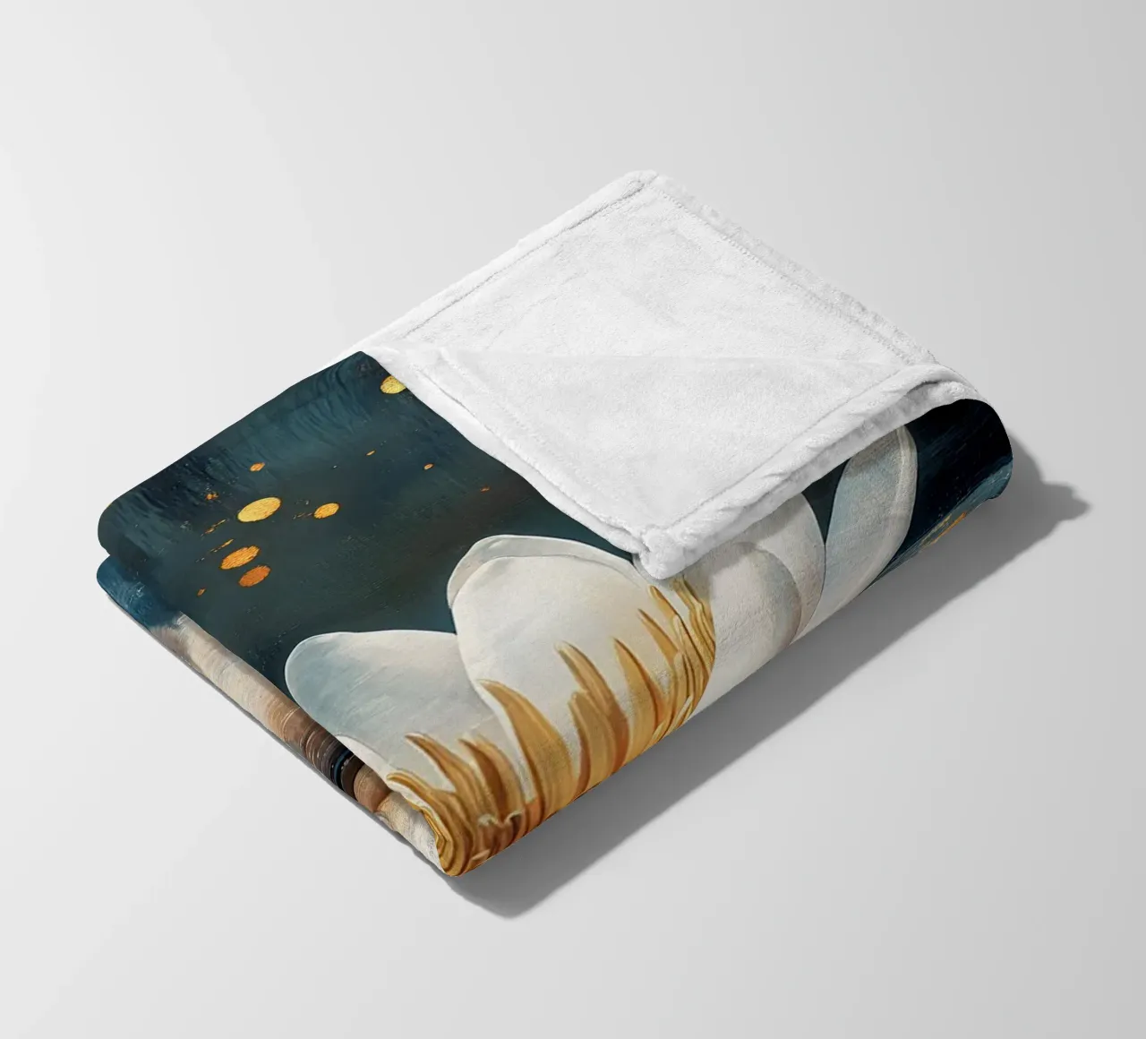 Ninfea sotto la pioggia stellata coperta in pile da Art-Nouveau-Dsg