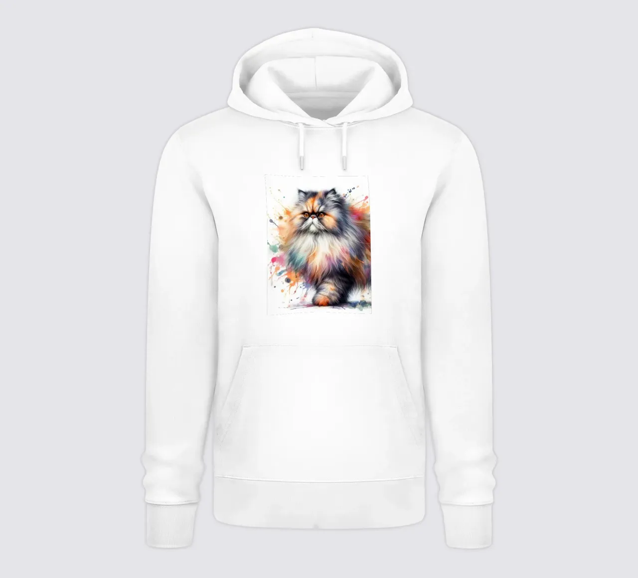 Gatto persiano ad acquerello felpa con cappuccio da 🥝 KIWI STORE