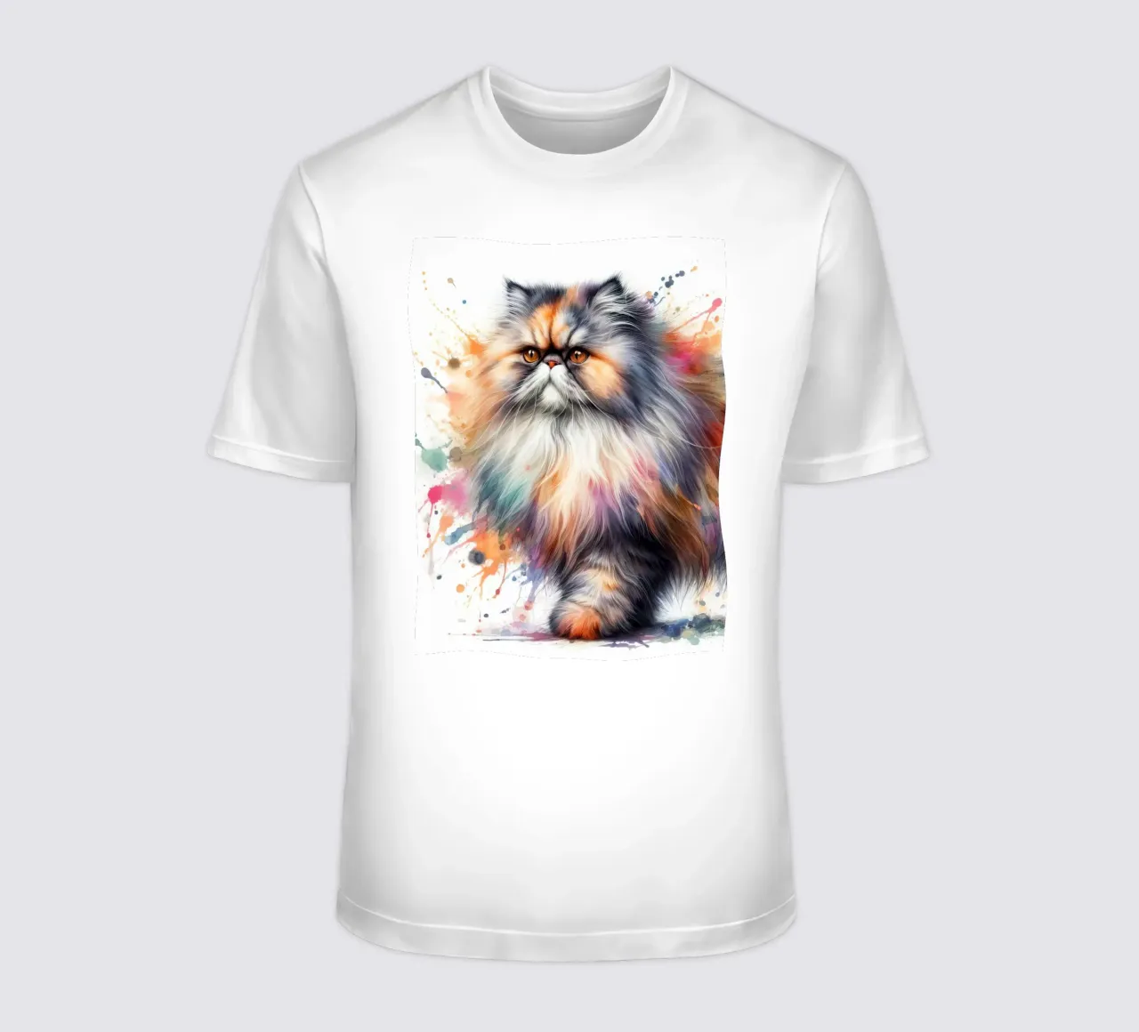 Gatto persiano ad acquerello t-shirt da 🥝 KIWI STORE