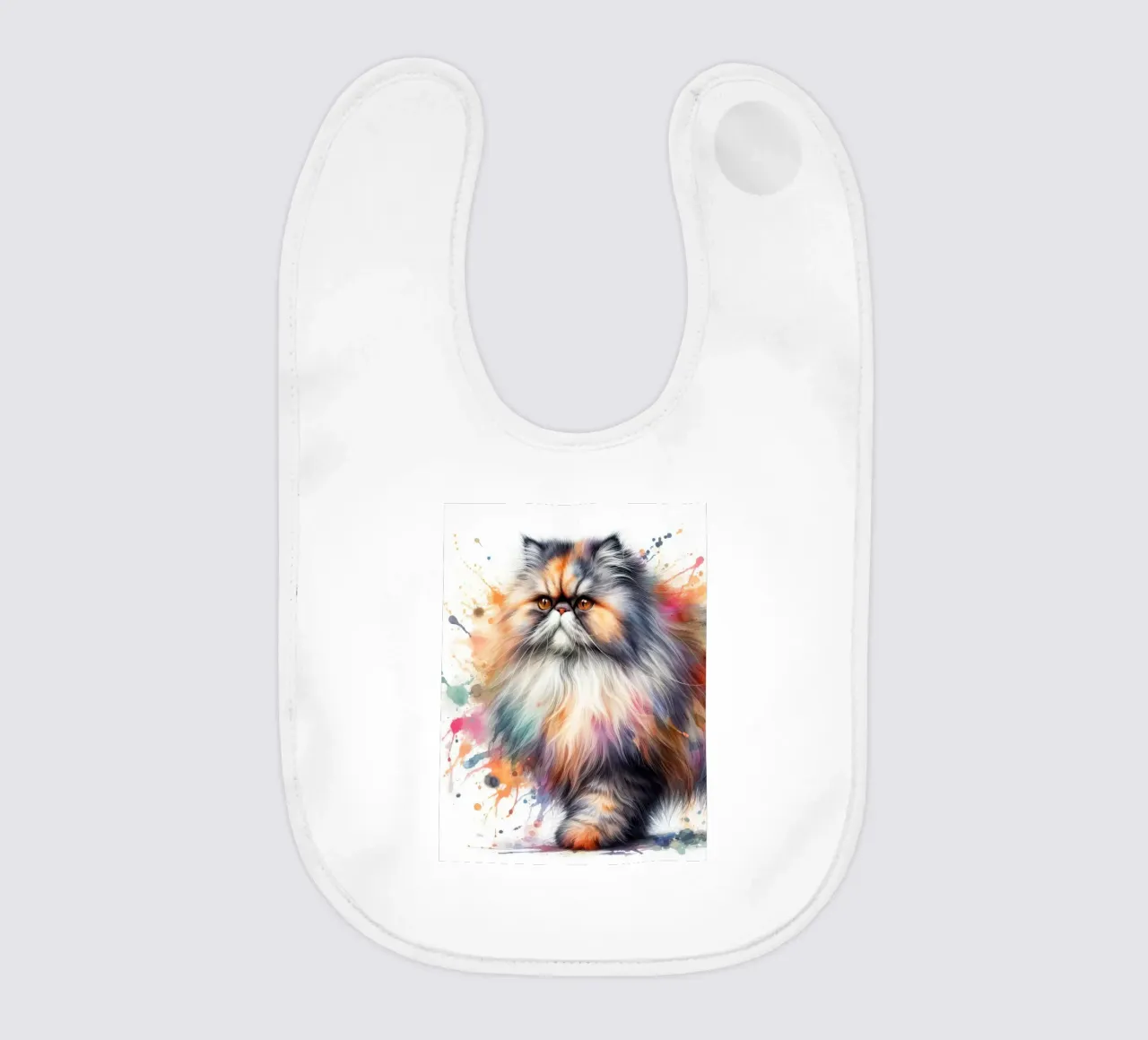 Gatto persiano ad acquerello bavaglino da 🥝 KIWI STORE