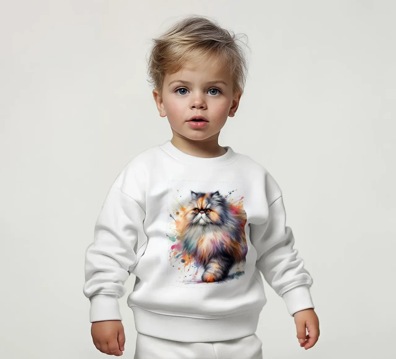 Gatto persiano ad acquerello felpa neonato da 🥝 KIWI STORE