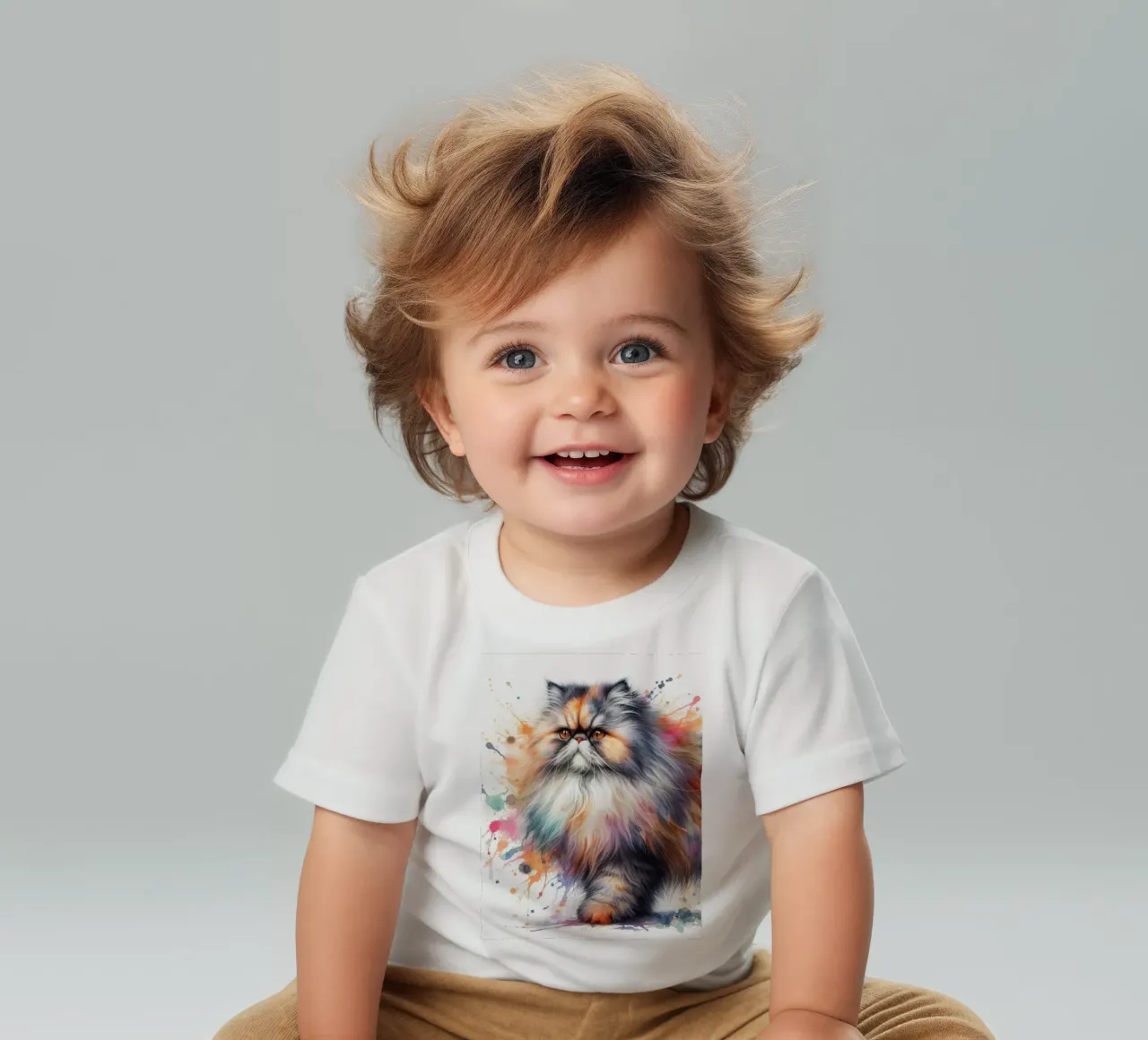 Perserkatze in Aquarell Baby T-Shirt von 🥝 KIWI STORE