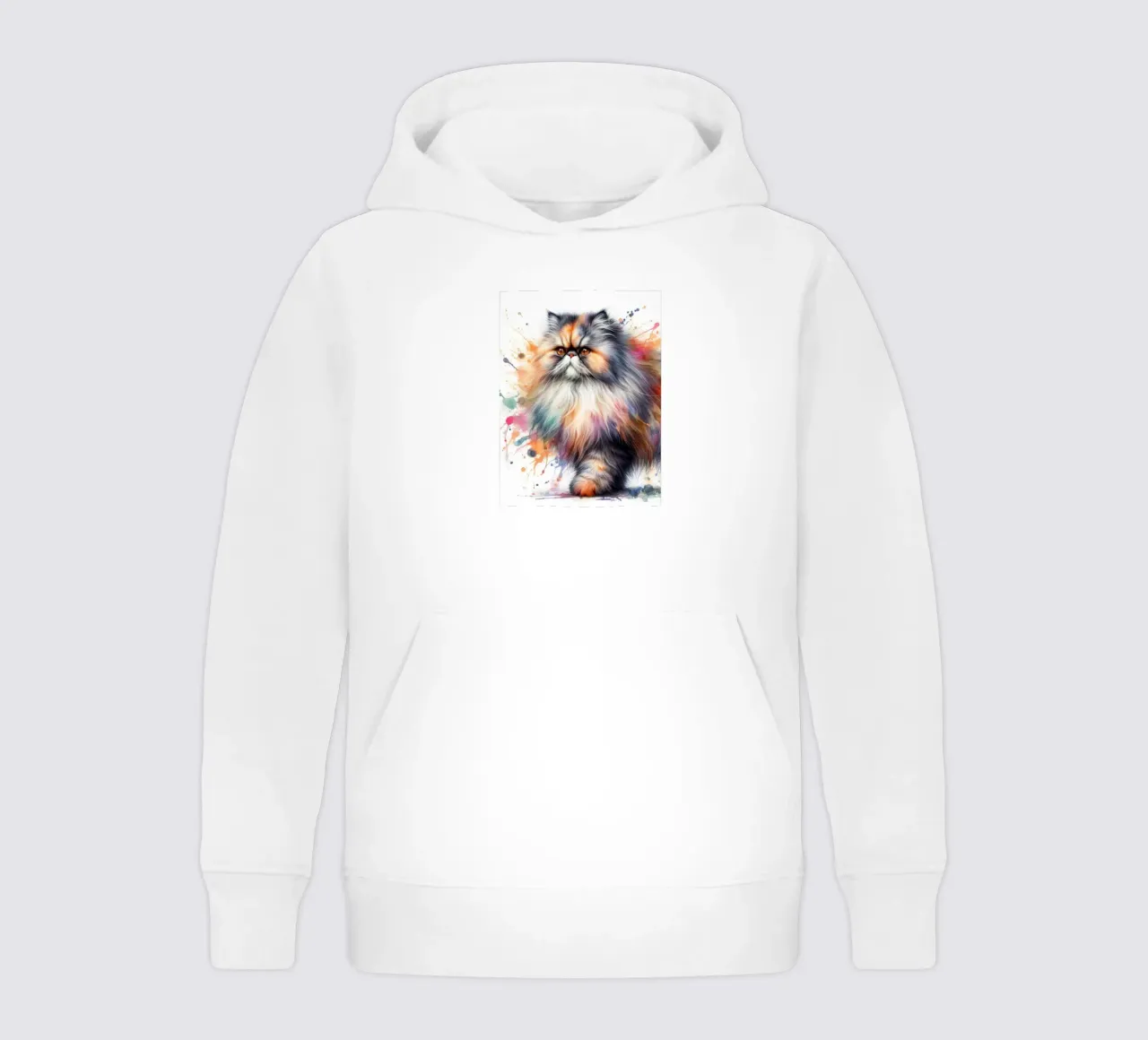 Gatto persiano ad acquerello felpa bambino con cappuccio da 🥝 KIWI STORE