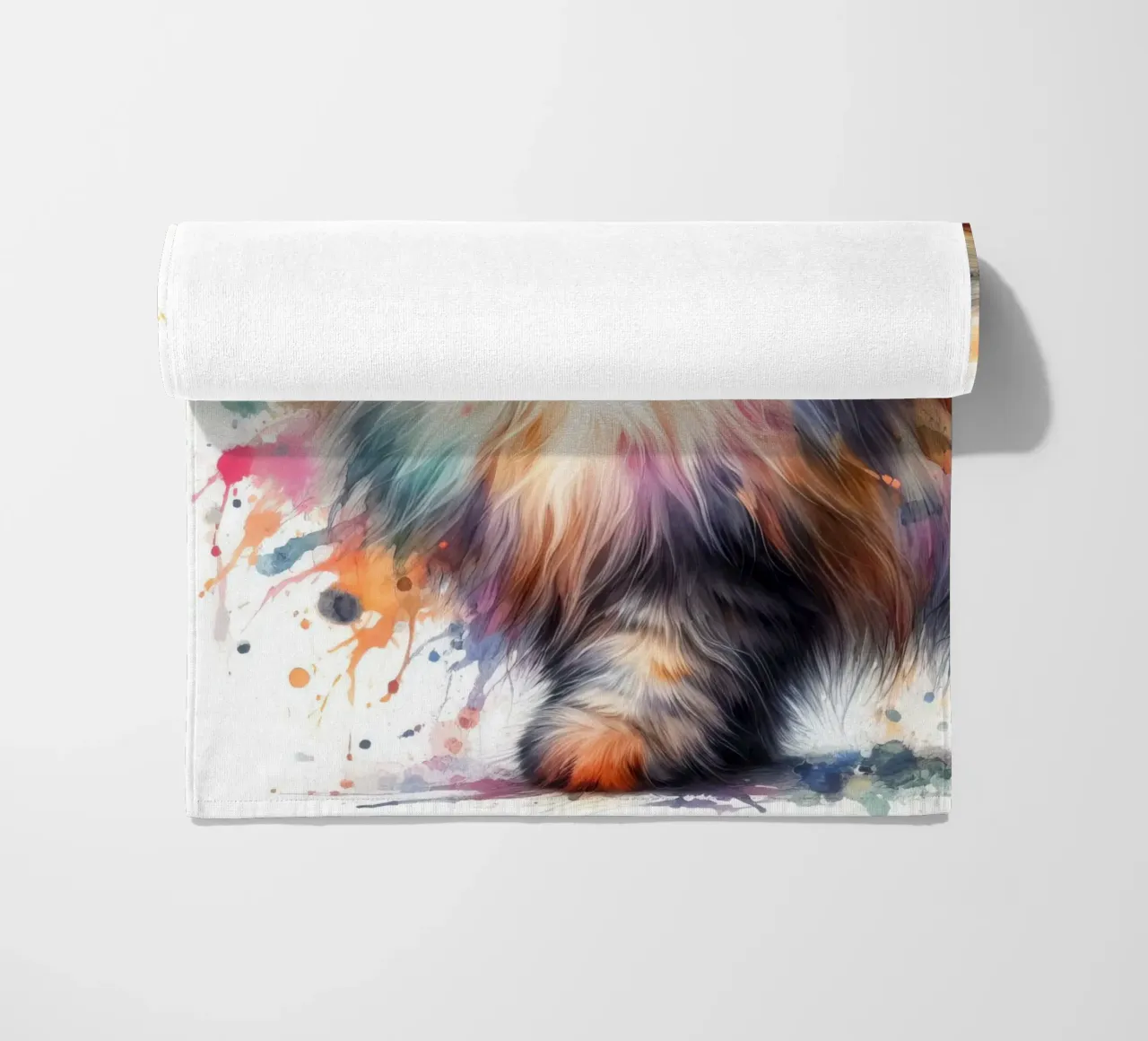 Gatto persiano ad acquerello telo mare da 🥝 KIWI STORE