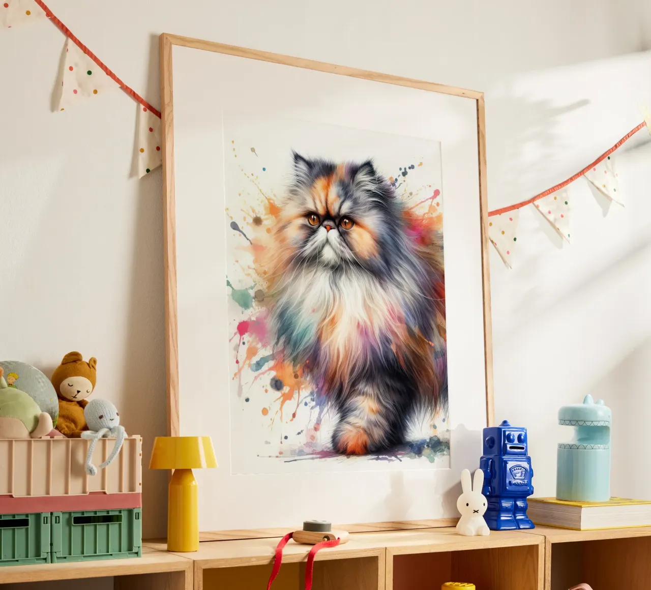 Gatto persiano ad acquerello carta hahnemühle da 🥝 KIWI STORE
