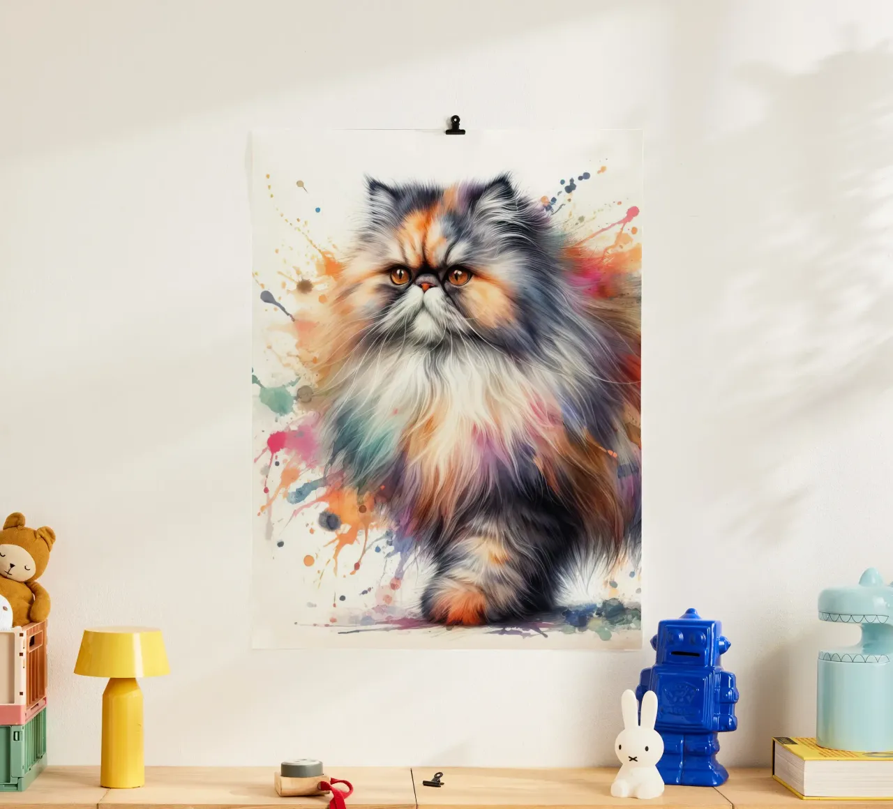 Gatto persiano ad acquerello carta hahnemühle da 🥝 KIWI STORE