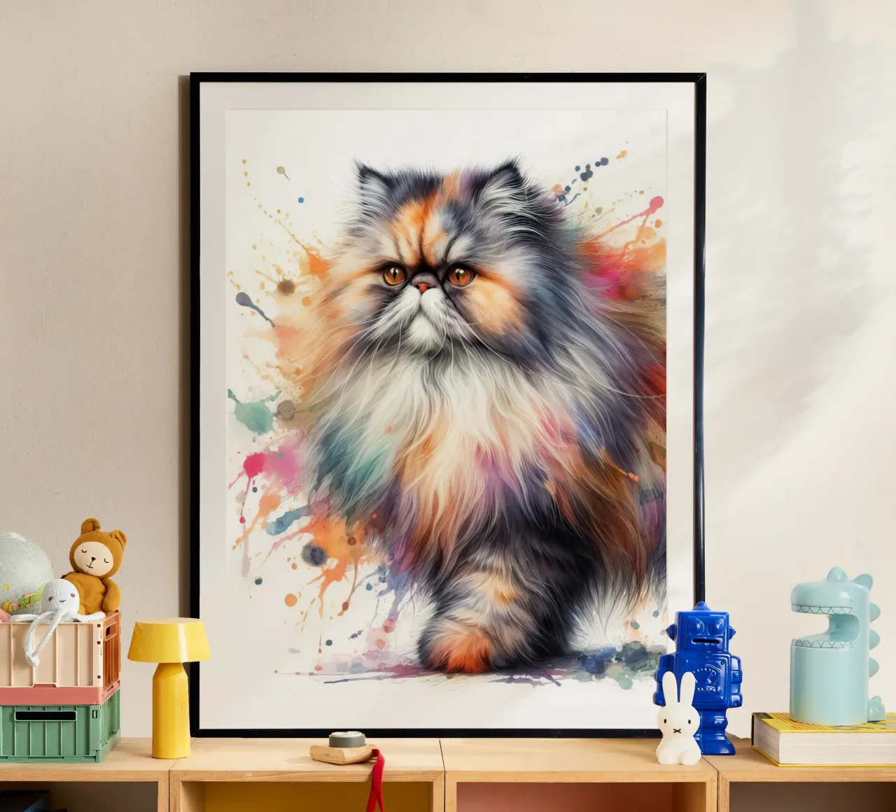 Gatto persiano ad acquerello carta hahnemühle da 🥝 KIWI STORE