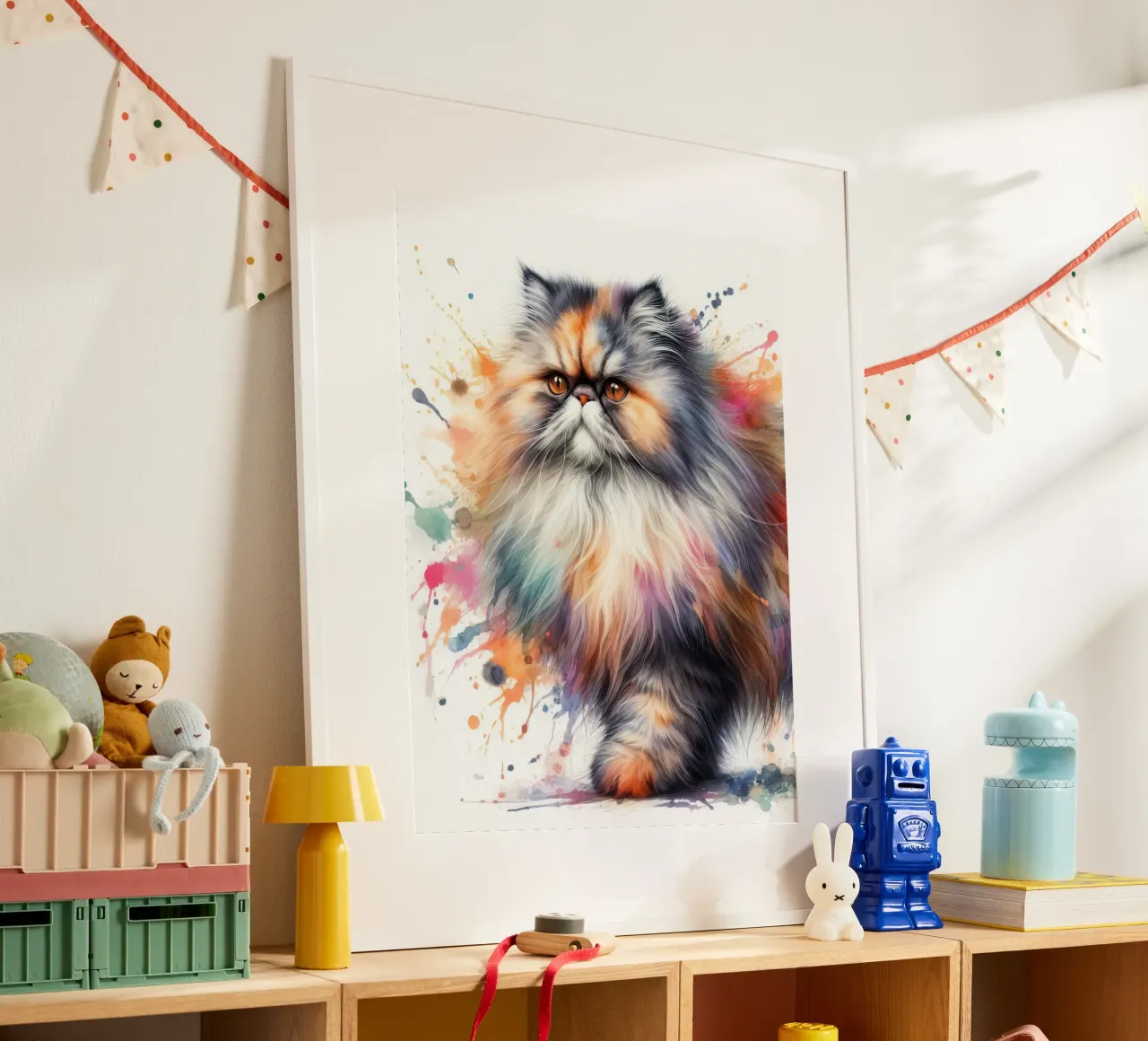 Gatto persiano ad acquerello carta hahnemühle da 🥝 KIWI STORE