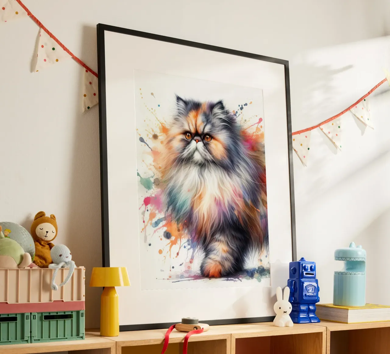 Gatto persiano ad acquerello carta hahnemühle da 🥝 KIWI STORE