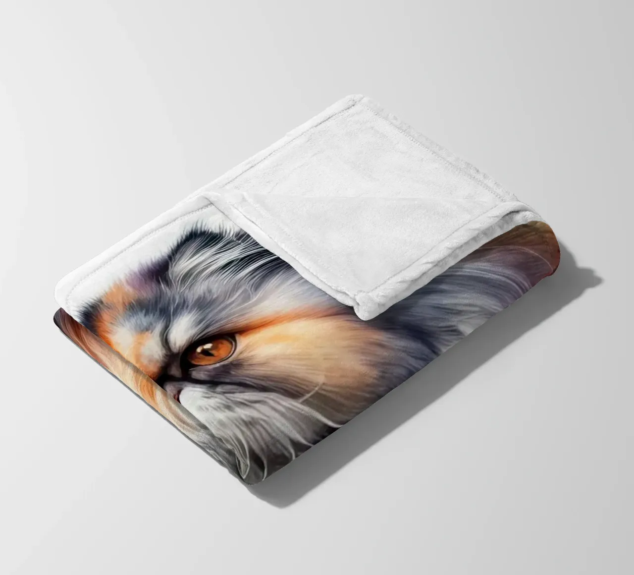 Gatto persiano ad acquerello coperta in pile da 🥝 KIWI STORE
