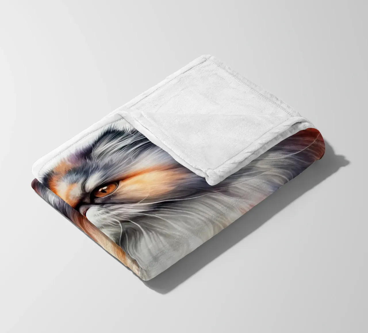 Gatto persiano ad acquerello coperta in pile da 🥝 KIWI STORE