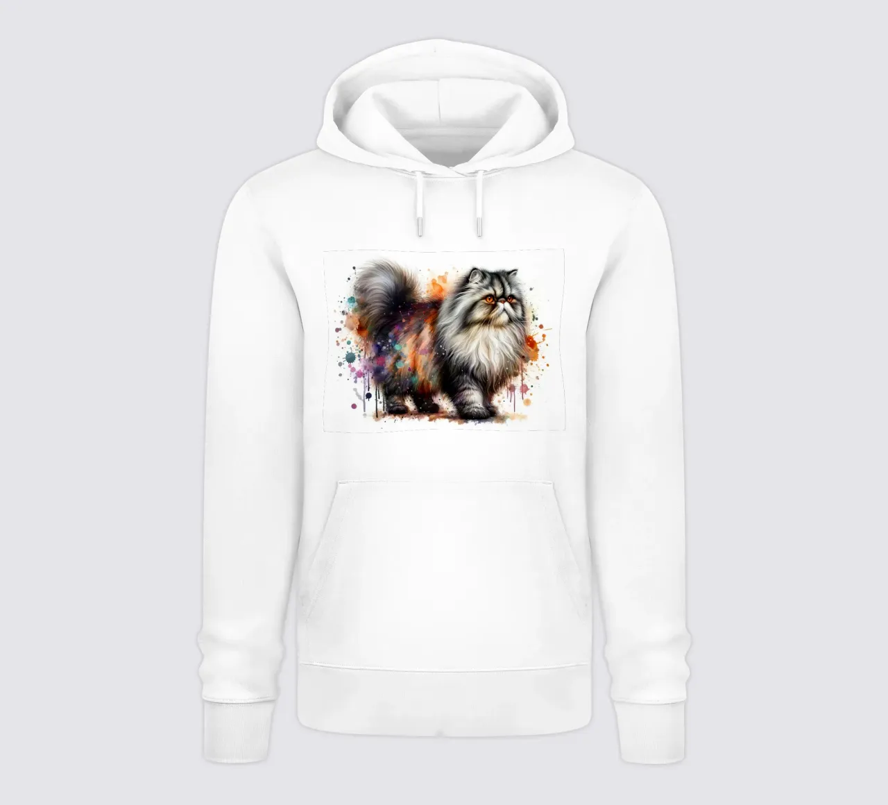 Gatto persiano ad acquerello felpa con cappuccio da 🥝 KIWI STORE