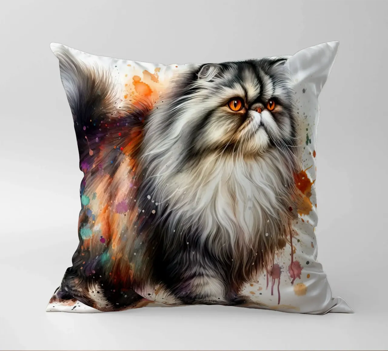Gatto persiano ad acquerello cuscino da 🥝 KIWI STORE