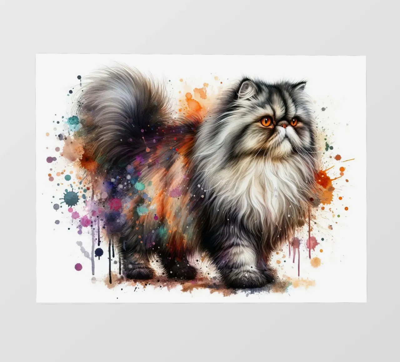 Gatto persiano ad acquerello telo in pvc da 🥝 KIWI STORE