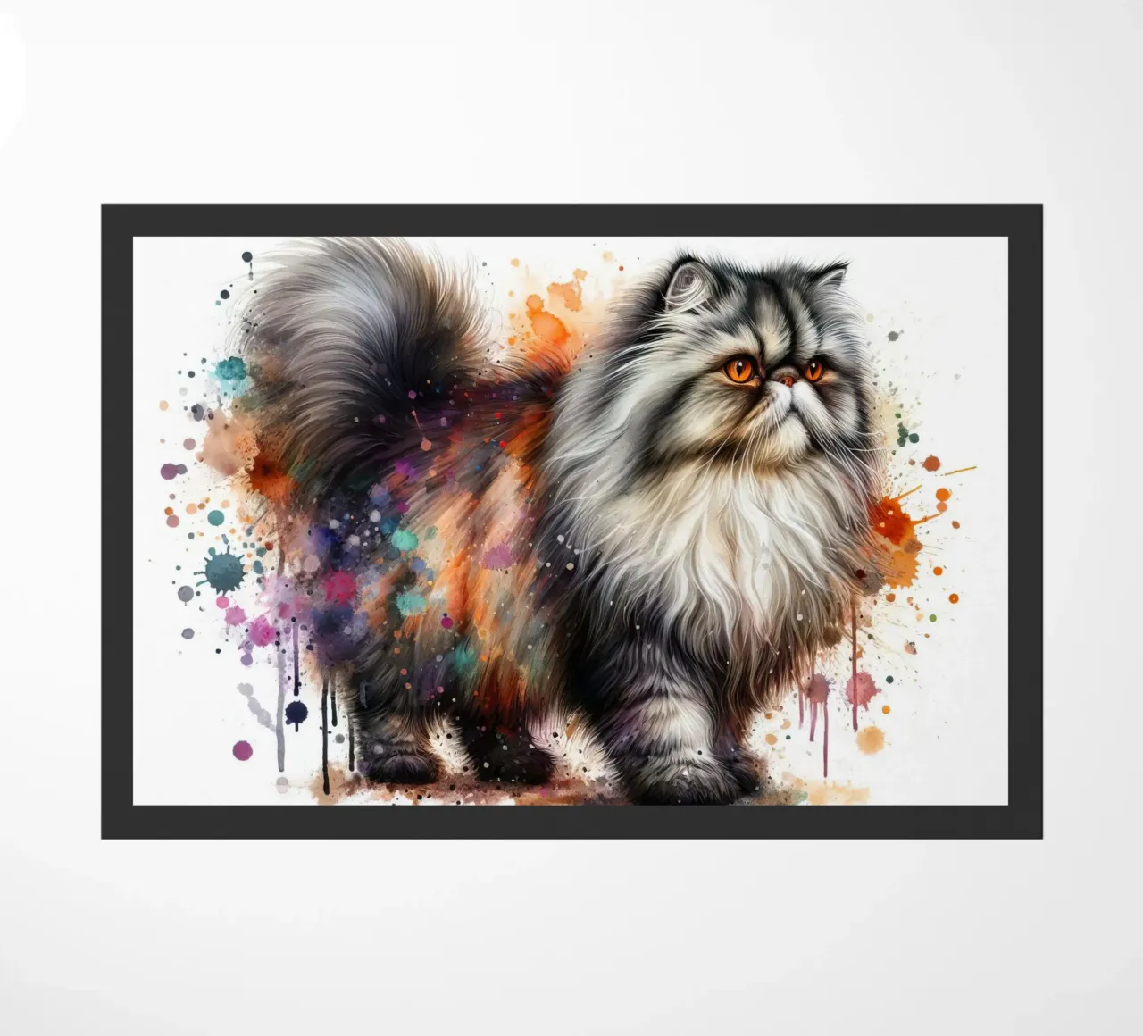Gatto persiano ad acquerello zerbino da 🥝 KIWI STORE