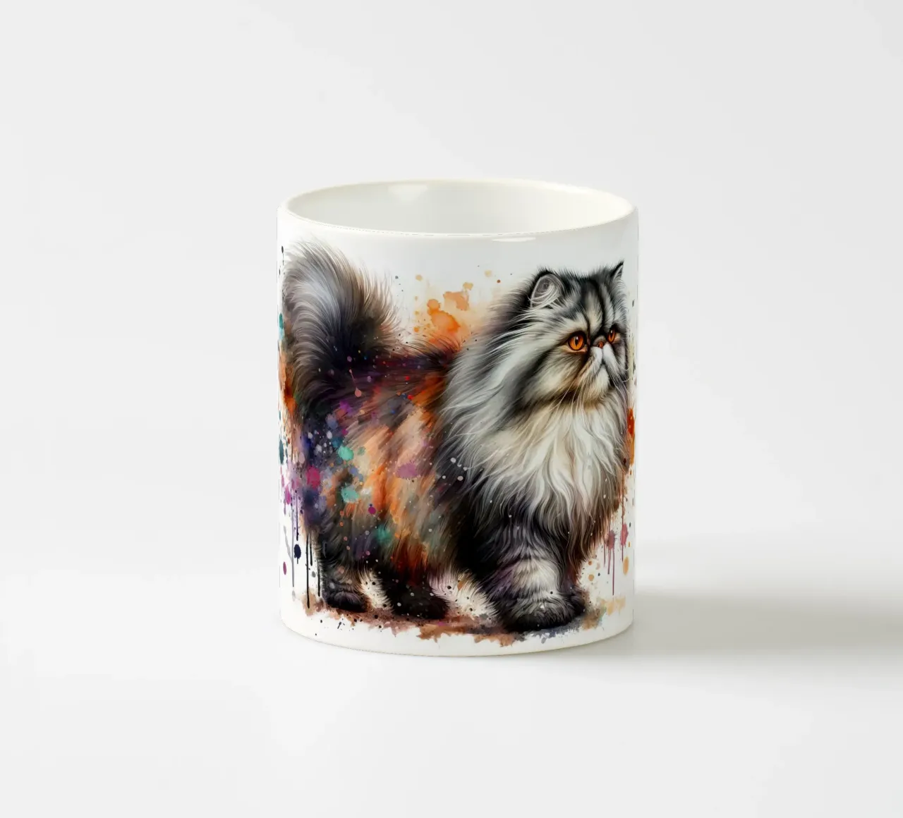 Gatto persiano ad acquerello tazza in ceramica da 🥝 KIWI STORE