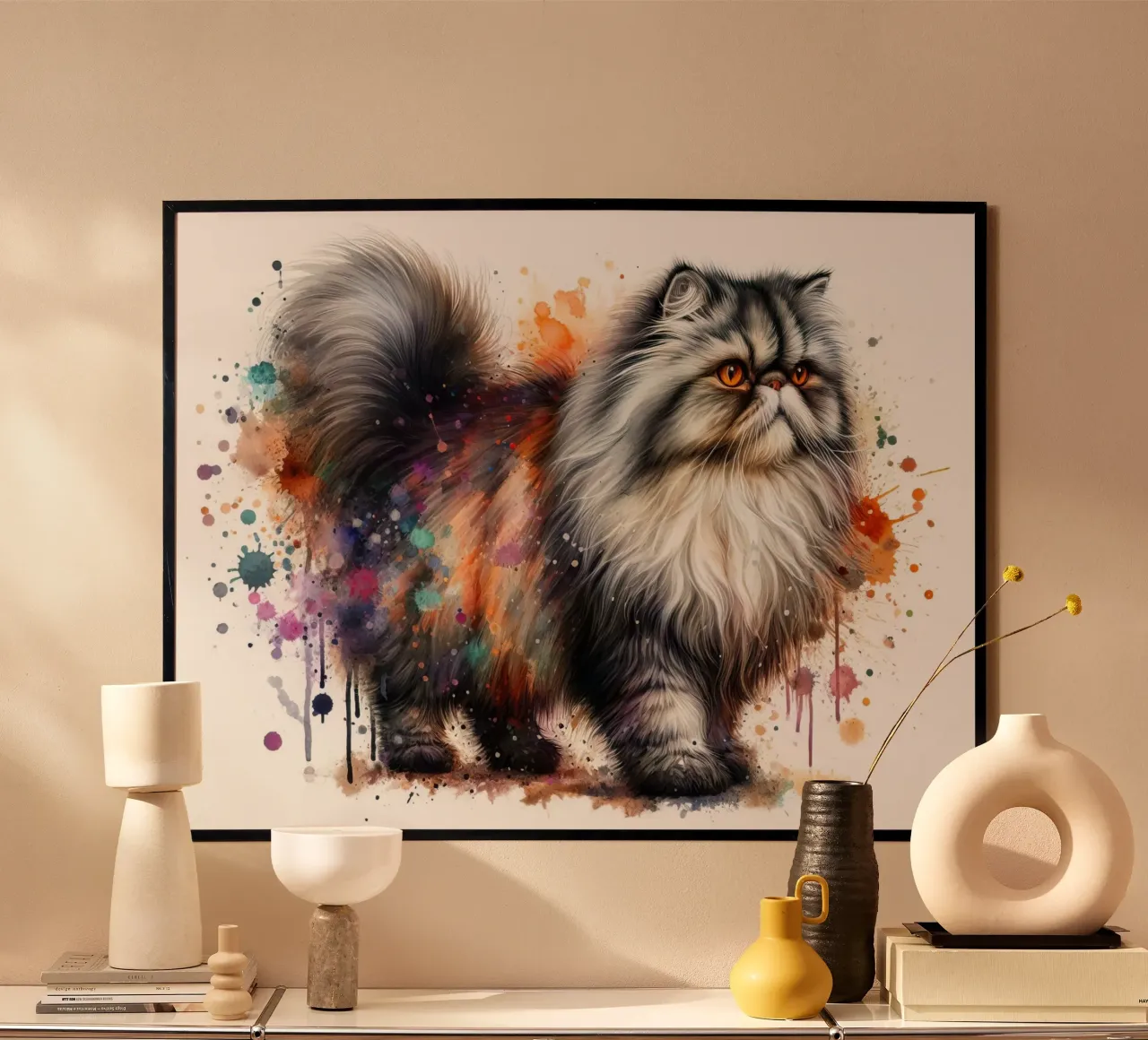 Gatto persiano ad acquerello carta hahnemühle da 🥝 KIWI STORE