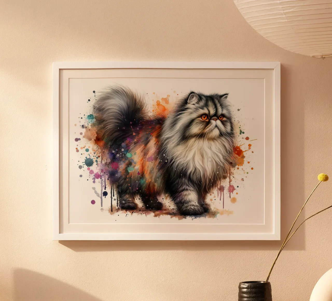 Gatto persiano ad acquerello carta hahnemühle da 🥝 KIWI STORE
