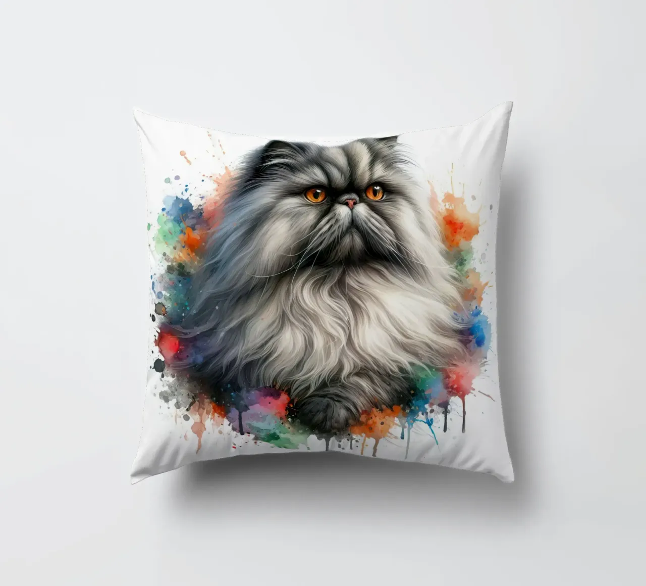 Gatto persiano ad acquerello cuscino da 🥝 KIWI STORE