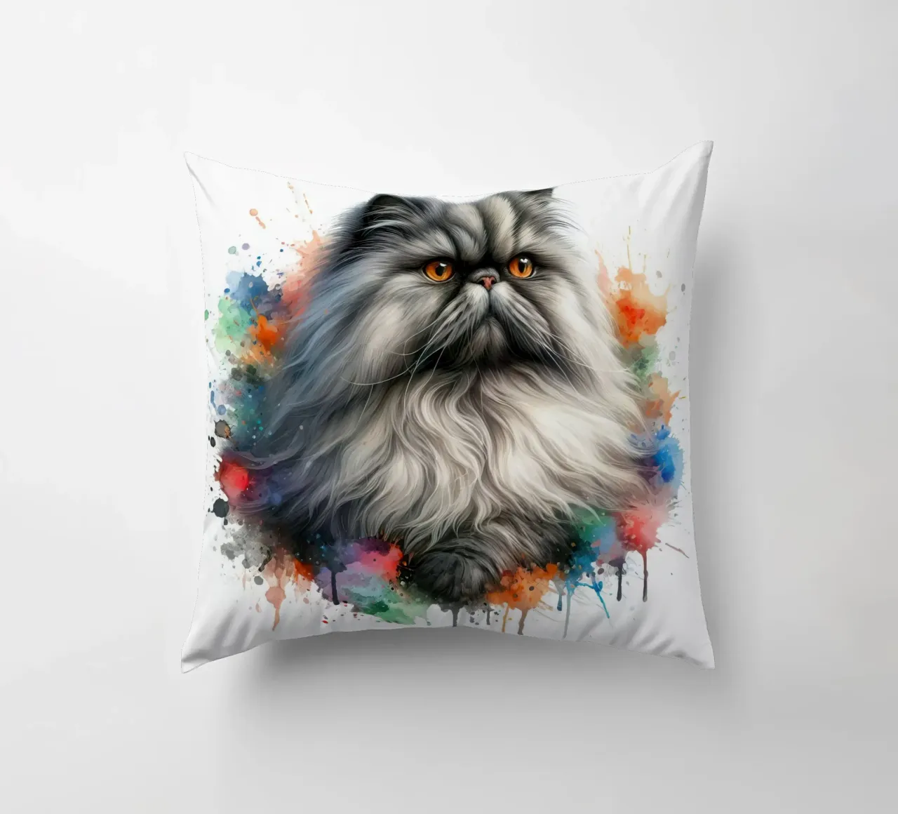 Gatto persiano ad acquerello cuscino da 🥝 KIWI STORE