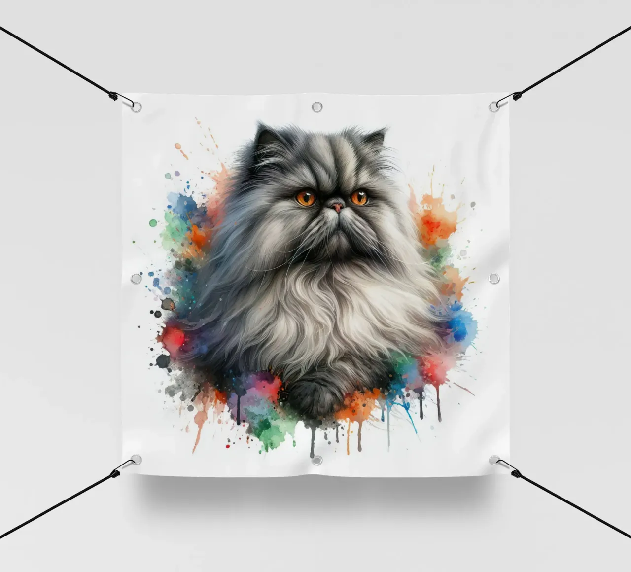 Gatto persiano ad acquerello telo in pvc da 🥝 KIWI STORE