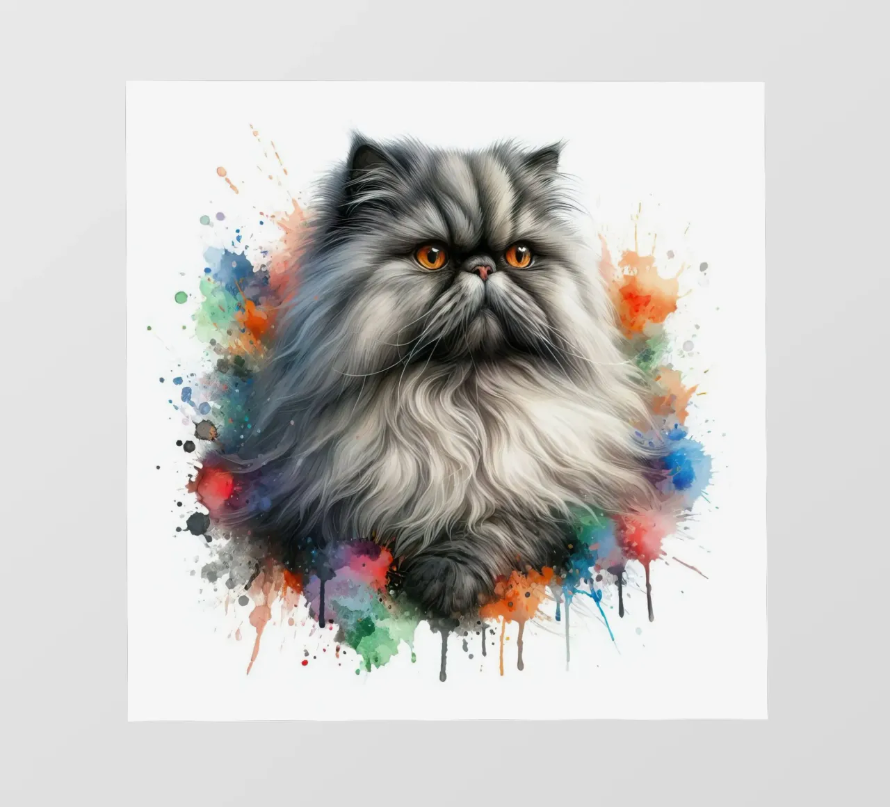 Gatto persiano ad acquerello telo in pvc da 🥝 KIWI STORE