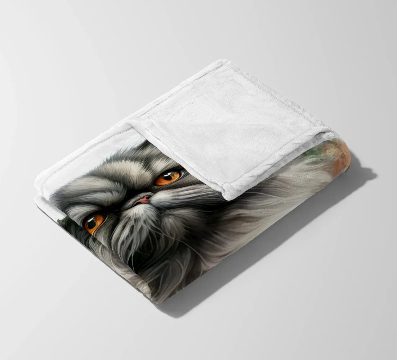 Gatto persiano ad acquerello coperta in pile da 🥝 KIWI STORE