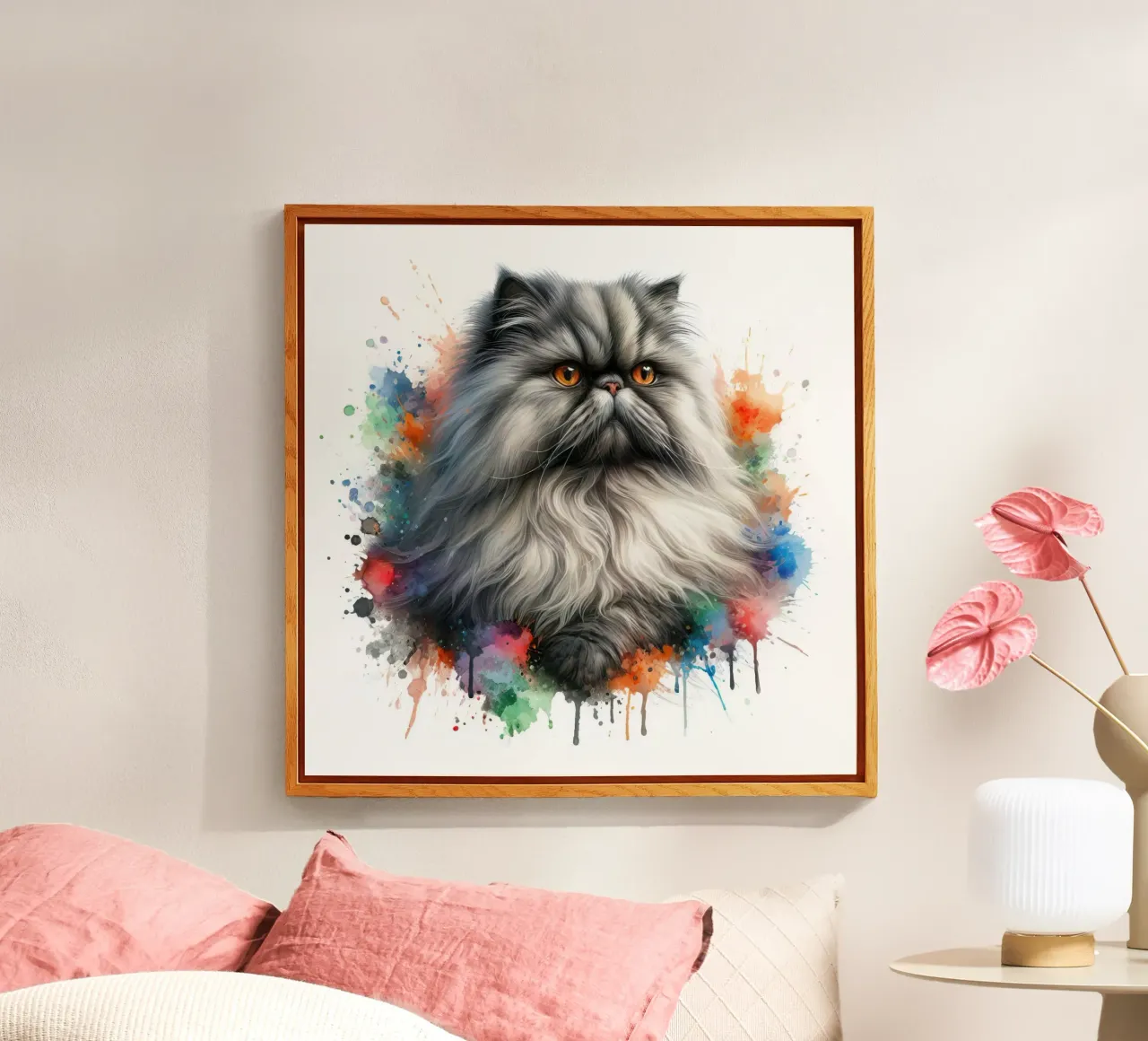 Gatto persiano ad acquerello plexiglass da 🥝 KIWI STORE