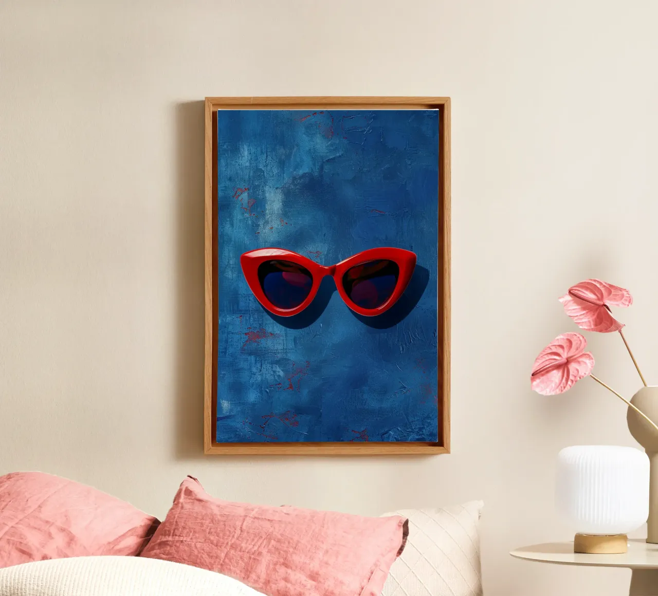 Femme Fatale in Red tela con Cornice a cassetta da Mosaic Dialogue