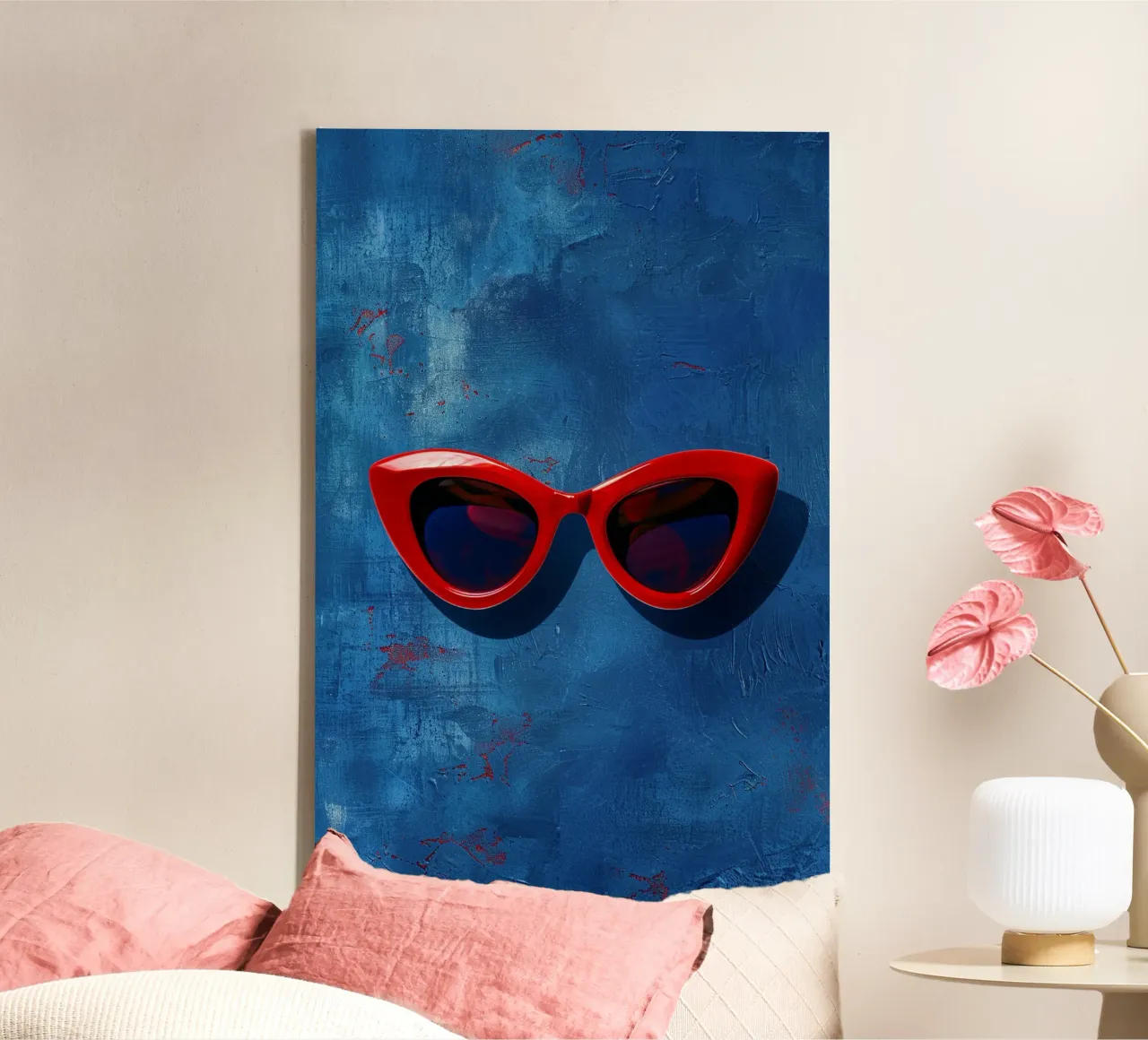 Femme Fatale in Red tela con Cornice a cassetta da Mosaic Dialogue