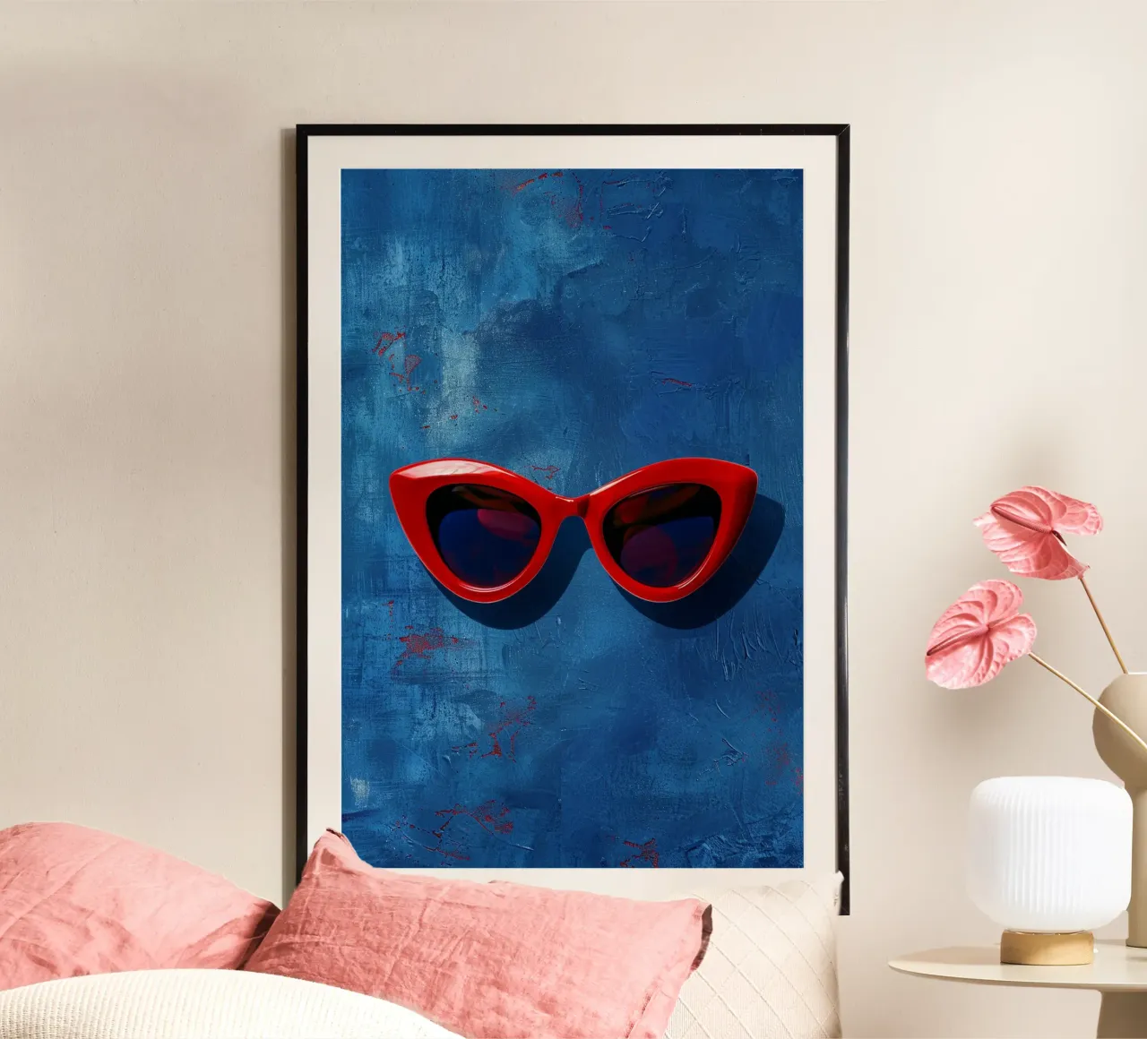 Femme Fatale in Red poster with aluminum frame by Mosaic Dialogue