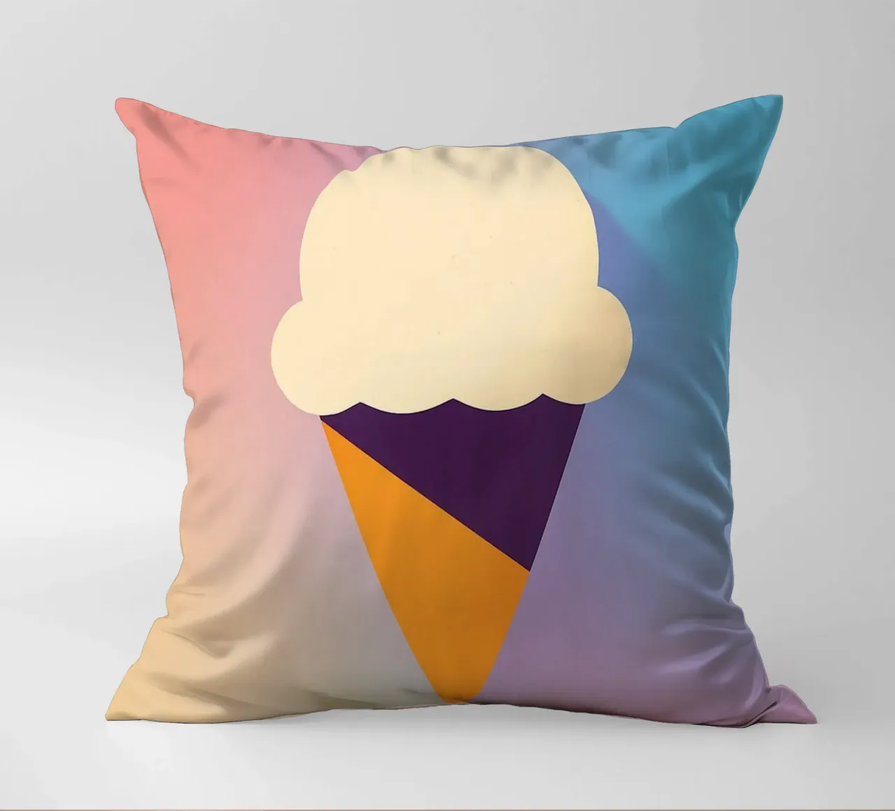 ICE CREAM - The gentle minimalist summer decorative cushion by Boissons - Affiches & posters - Retro