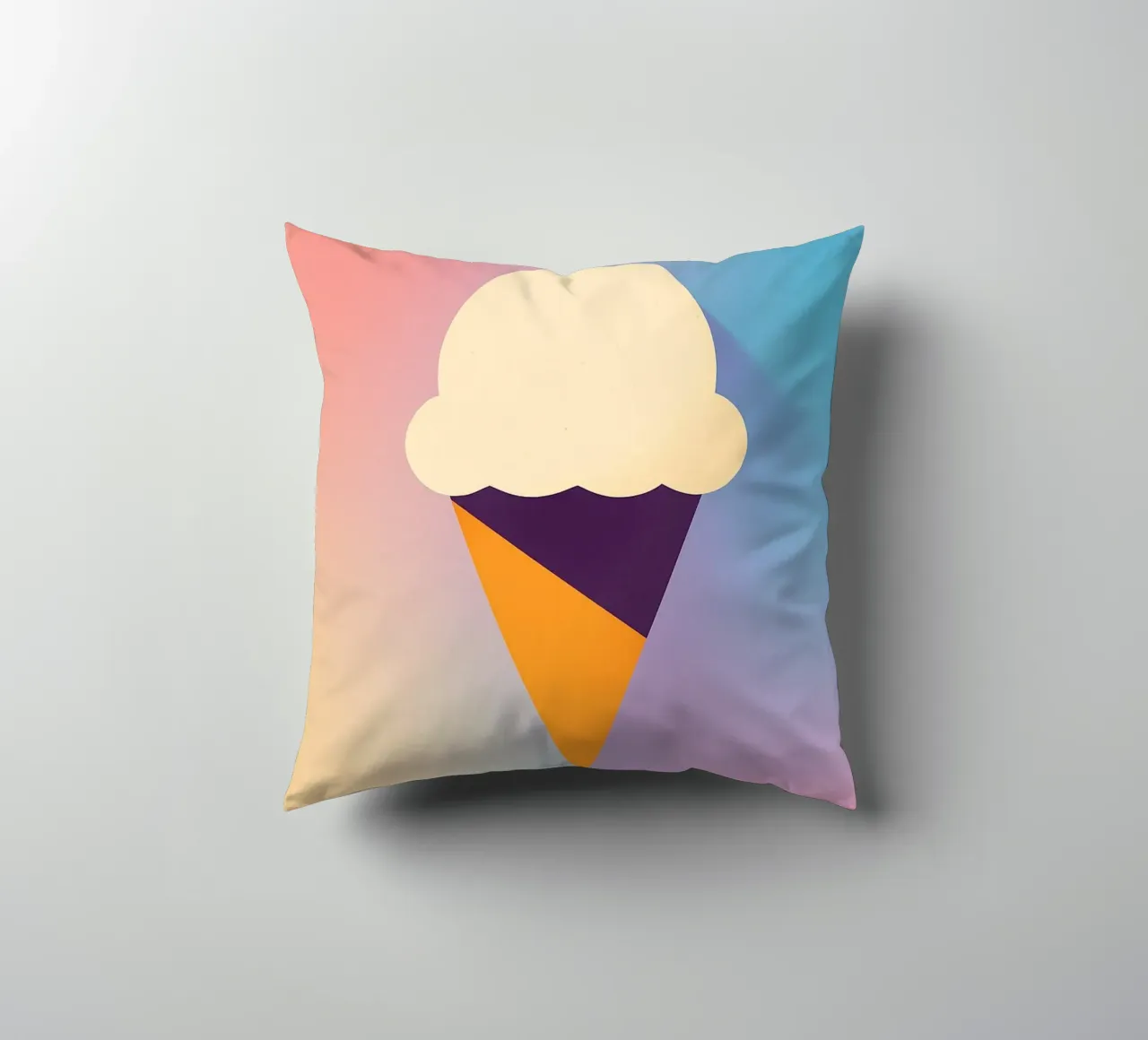 ICE CREAM - The gentle minimalist summer decorative cushion by Boissons - Affiches & posters - Retro