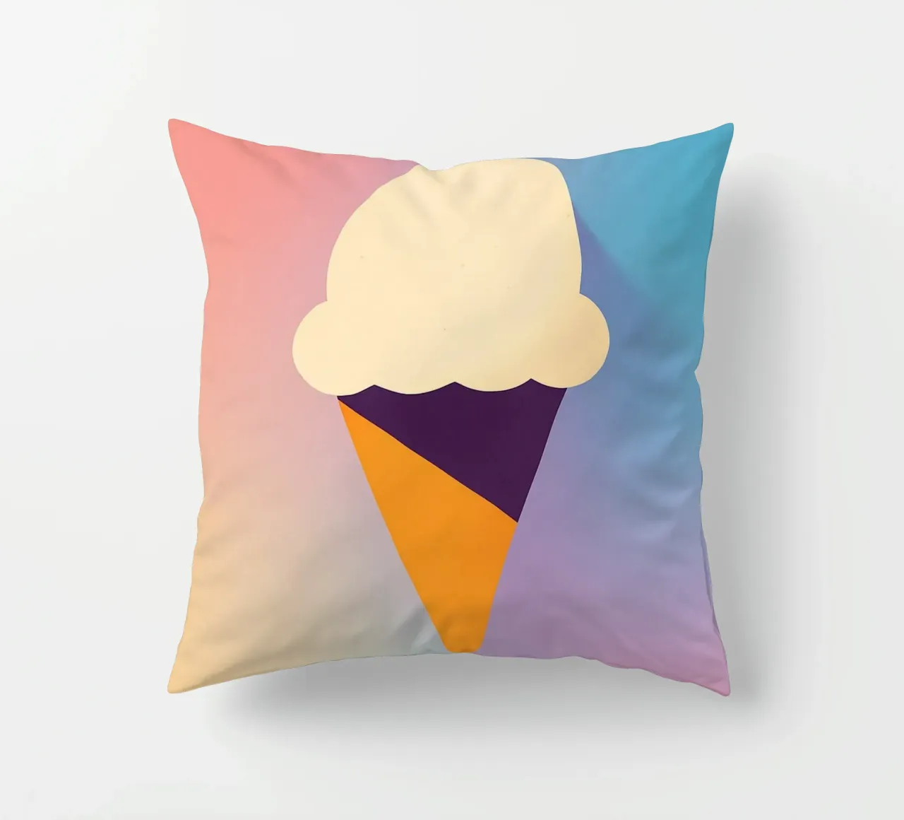 ICE CREAM - The gentle minimalist summer decorative cushion by Boissons - Affiches & posters - Retro